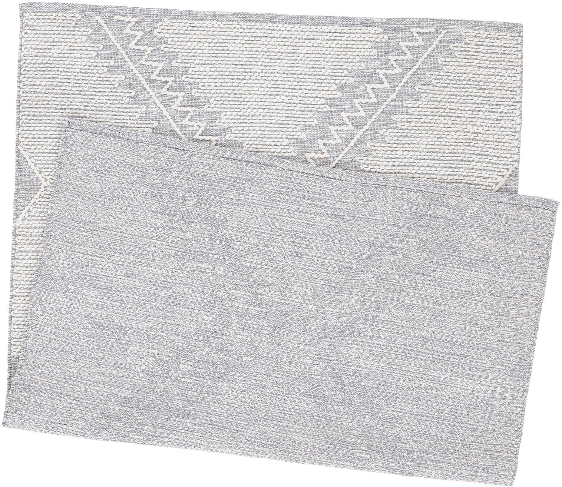 carpetfine Teppich »Kelim Durry«, rechteckig, 5 mm Höhe, Handweb, geometrisch, Hoch-Tief Effekt, handgewebt, reine Baumwolle