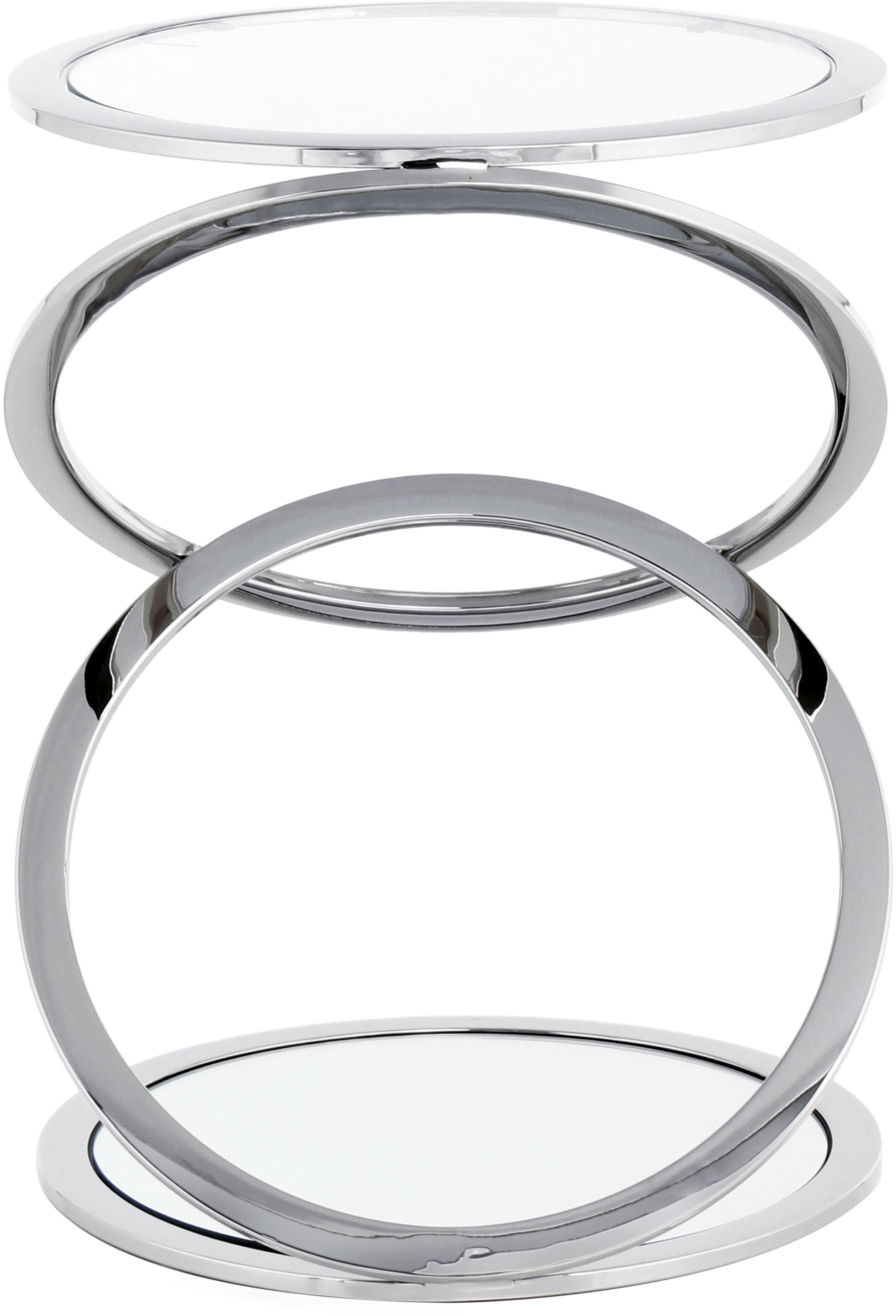 Kayoom Beistelltisch »Spiral 525,Beistelltisch in edlem Design, Glas-Tischplatte«, (1 St.), Extravagante Spiralform, Glamour-Effekt mit dem Spiegelglas