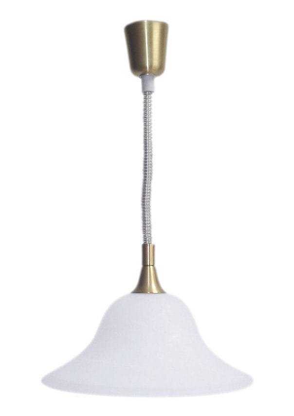 TRIO LEUCHTEN Pendelleuchte E27 Hängeleuchte, Hängelampe messingfarben/weiß