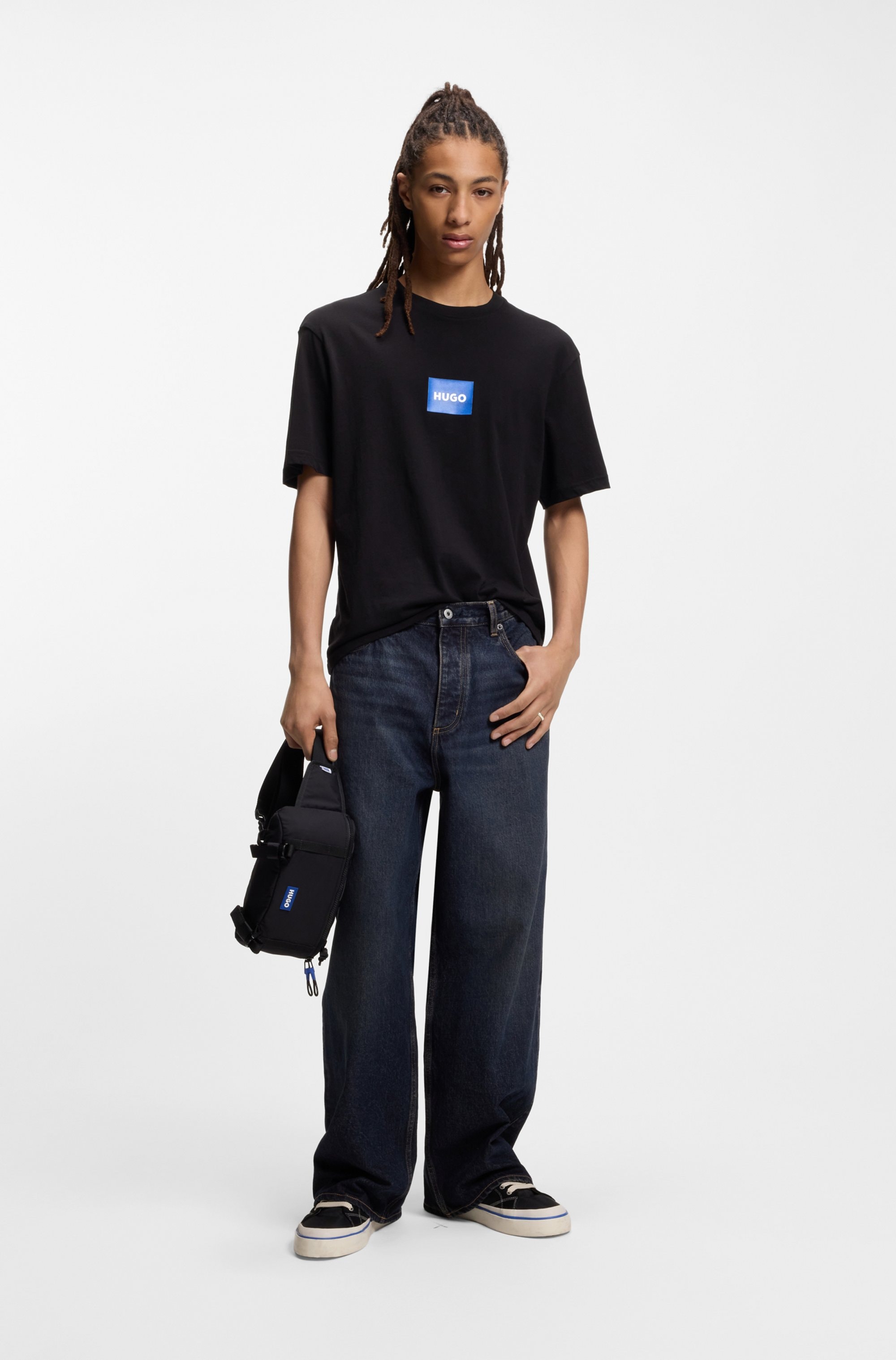 HUGO T-Shirt Regular Fit, Kurzarm, Hugo-Print