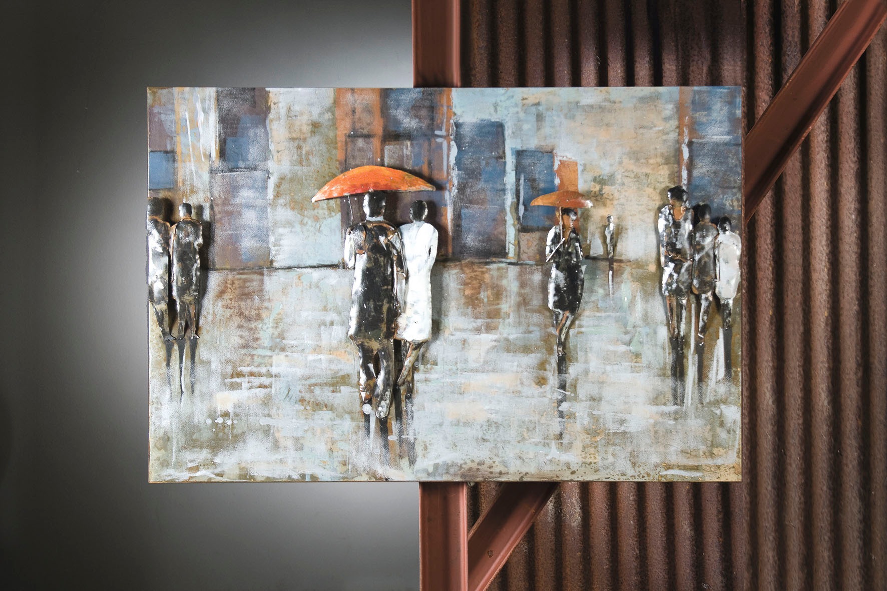 GILDE GALLERY Metallbild »Kunstobjekt Rainy Day« Menschen 1 Stk. tlg. günstig online kaufen