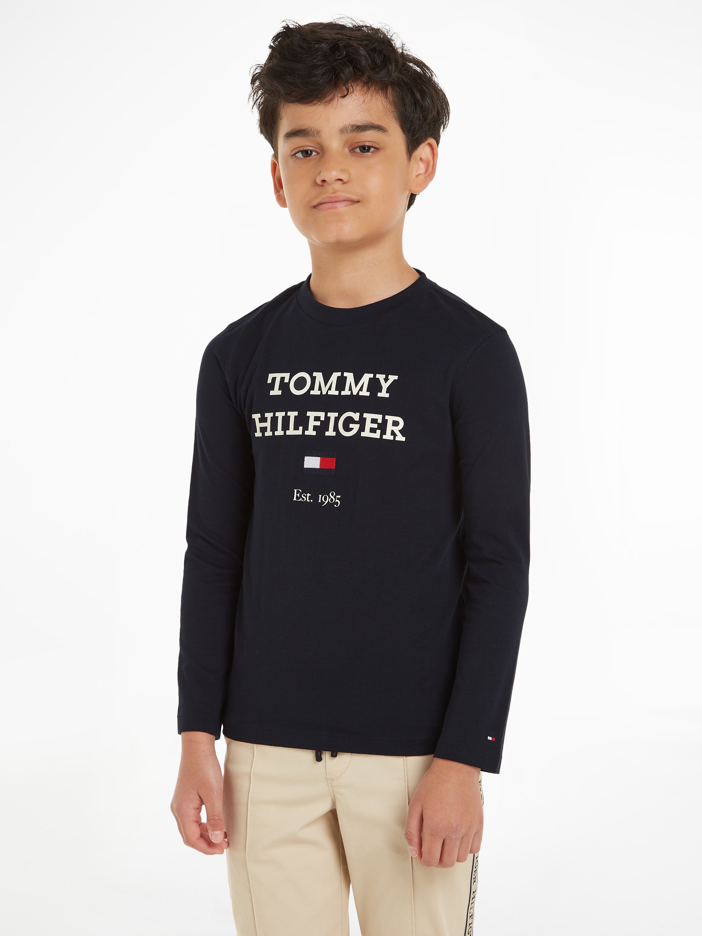 Tommy Hilfiger Langarmshirt »TH LOGO TEE L/S«, mit großem Logo auf der  Brust online bei