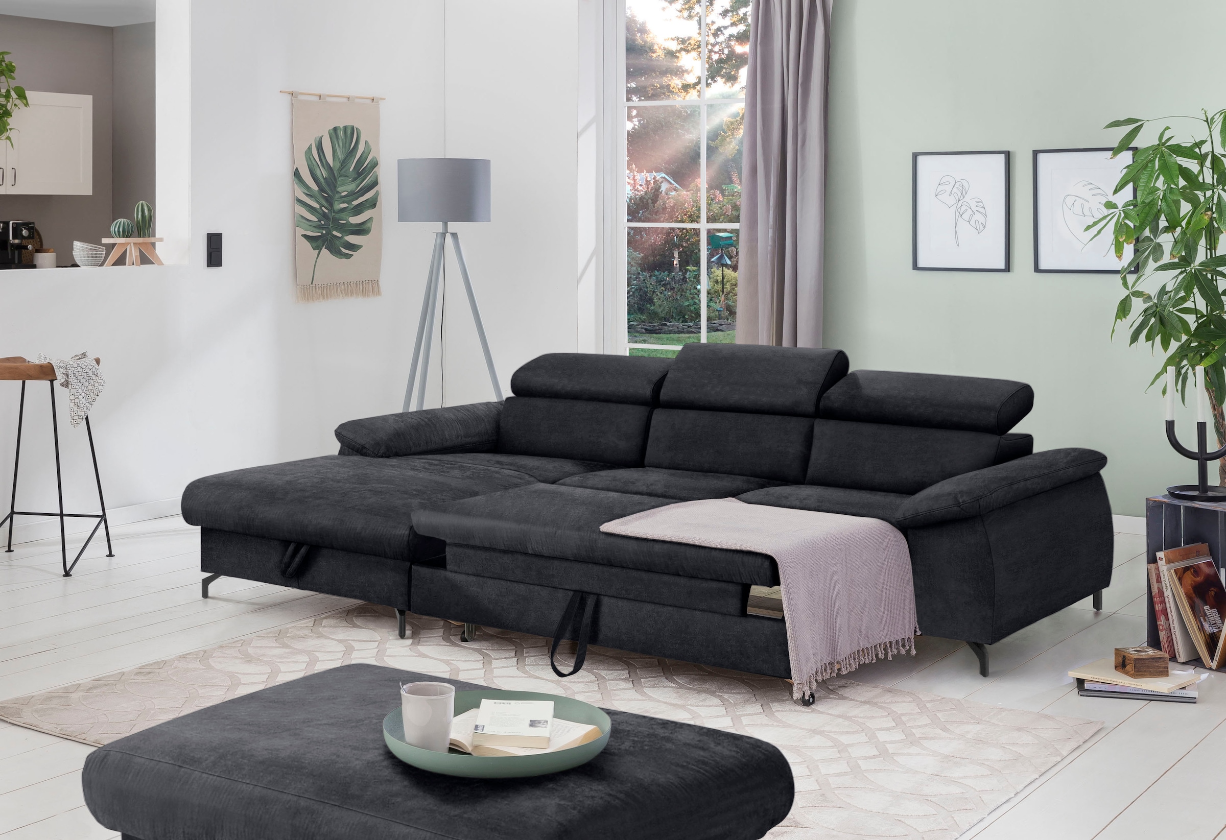 COTTA Ecksofa »Kitty L-Form«, mit Kopfteilverstellung, wahlweise mit Bettfunktion & Bettkasten