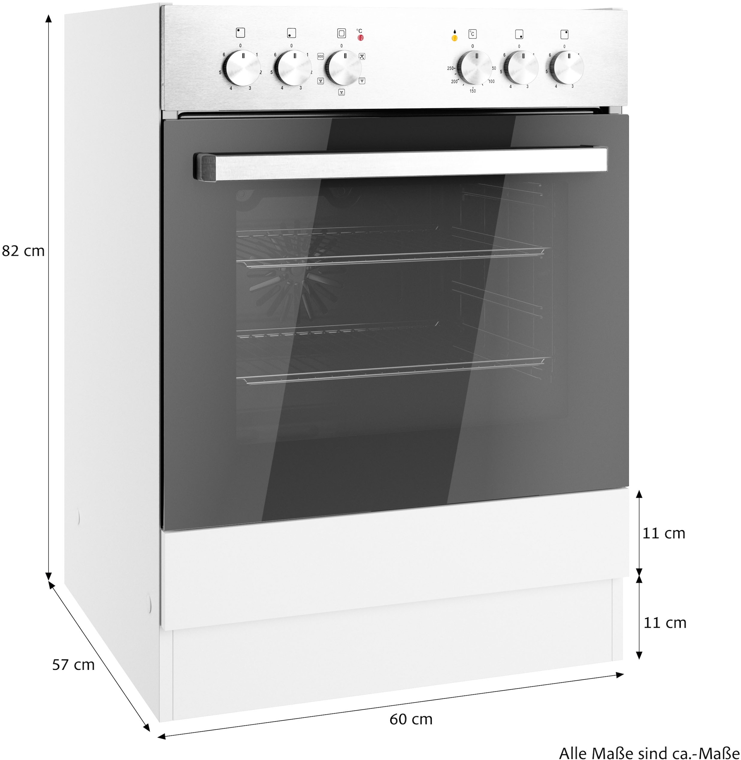 KOCHSTATION Herdumbauschrank »KS-Milan«, Herdumbauschrank 60 cm, matte oder hochglänzende Fronten