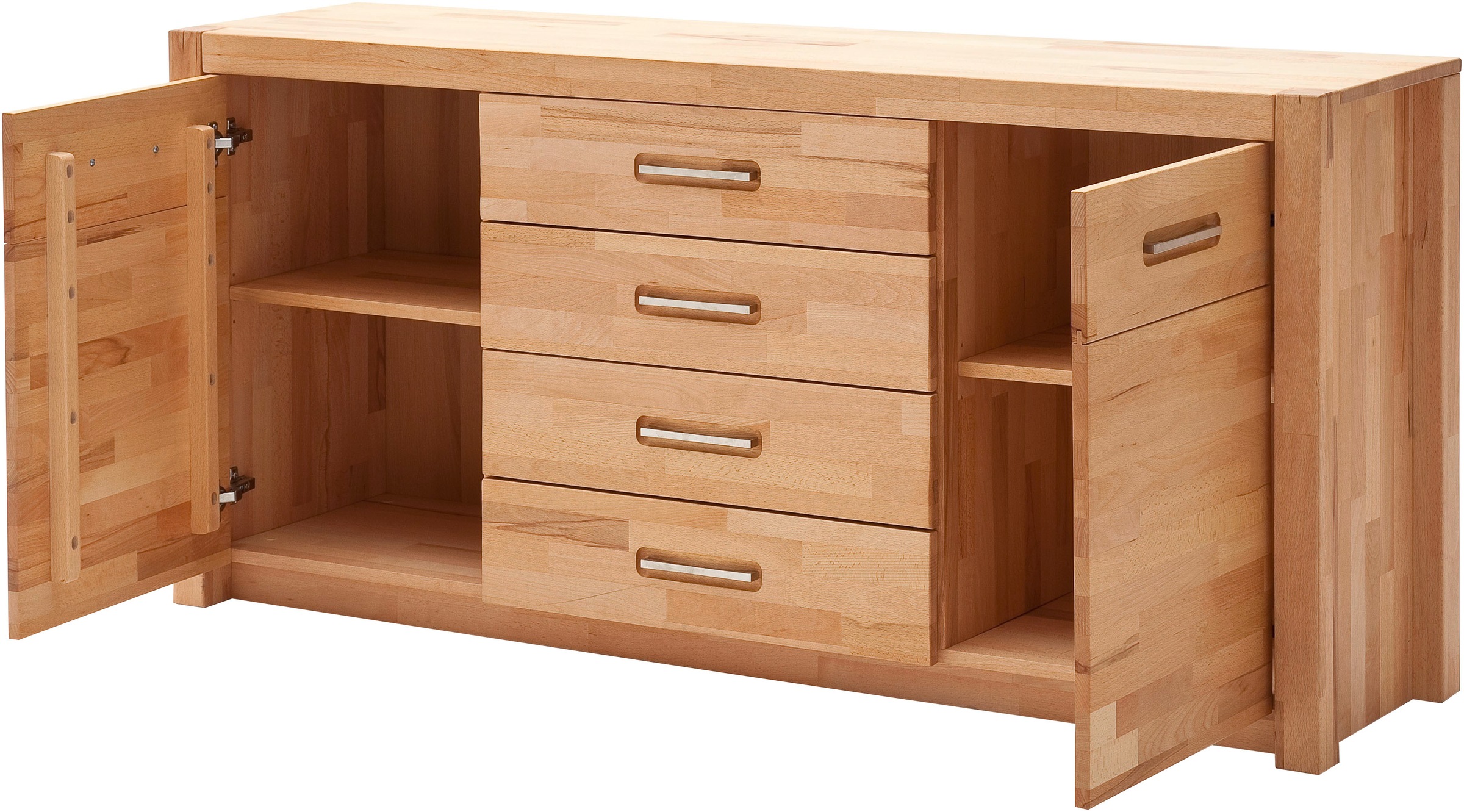 MCA living Sideboard »Fenja«, (1 St.), Massivholz, 4 Schubkästen, 2 Türen