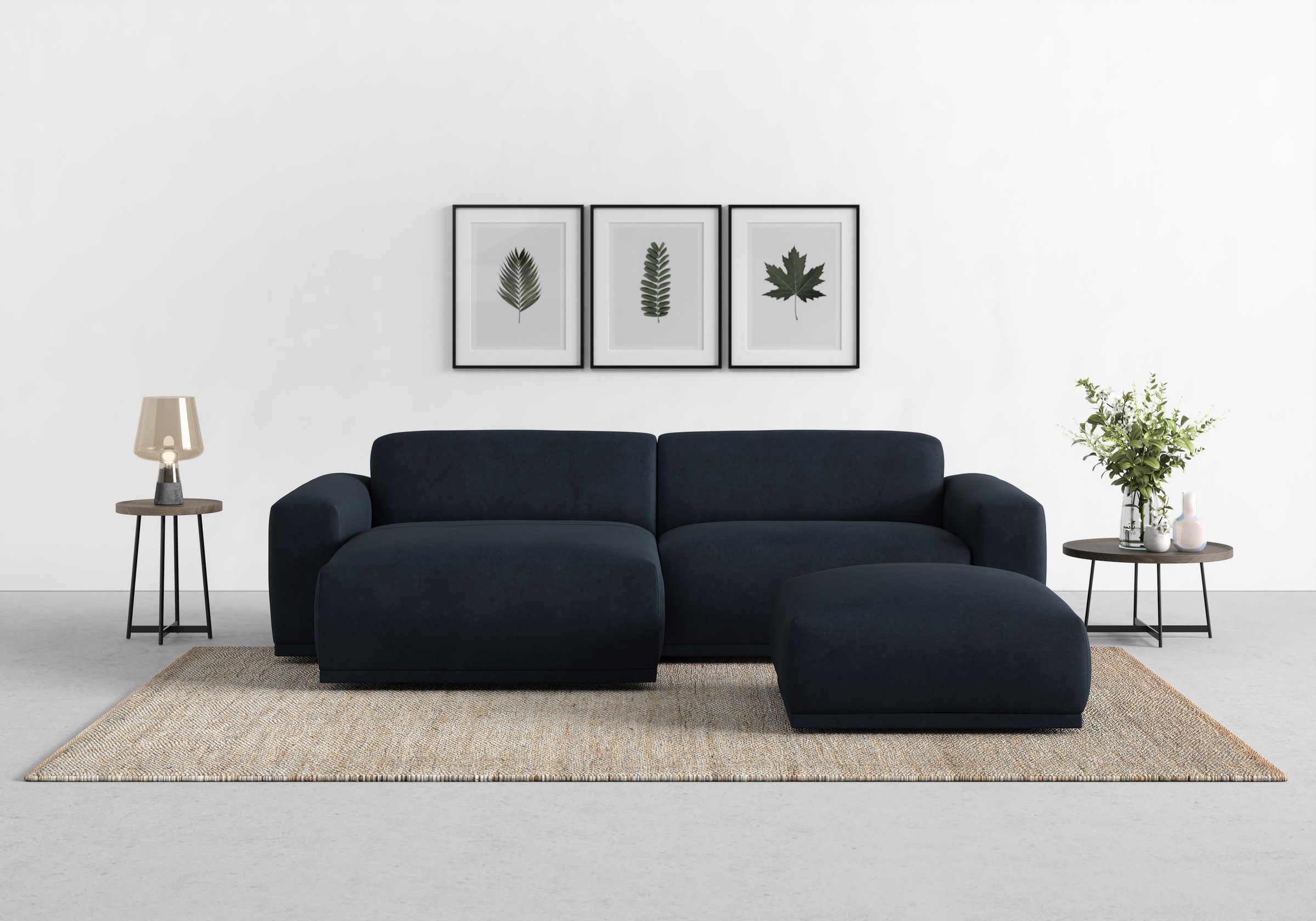 TRENDMANUFAKTUR Ecksofa »Braga, mit hochwertigem Kaltschaum, L-Form, in Cord erhältlich«, (2 St.), modernes Sofa, Couch mit hohem Sitzkomfort, 255/72/160 cm (B/H/T)