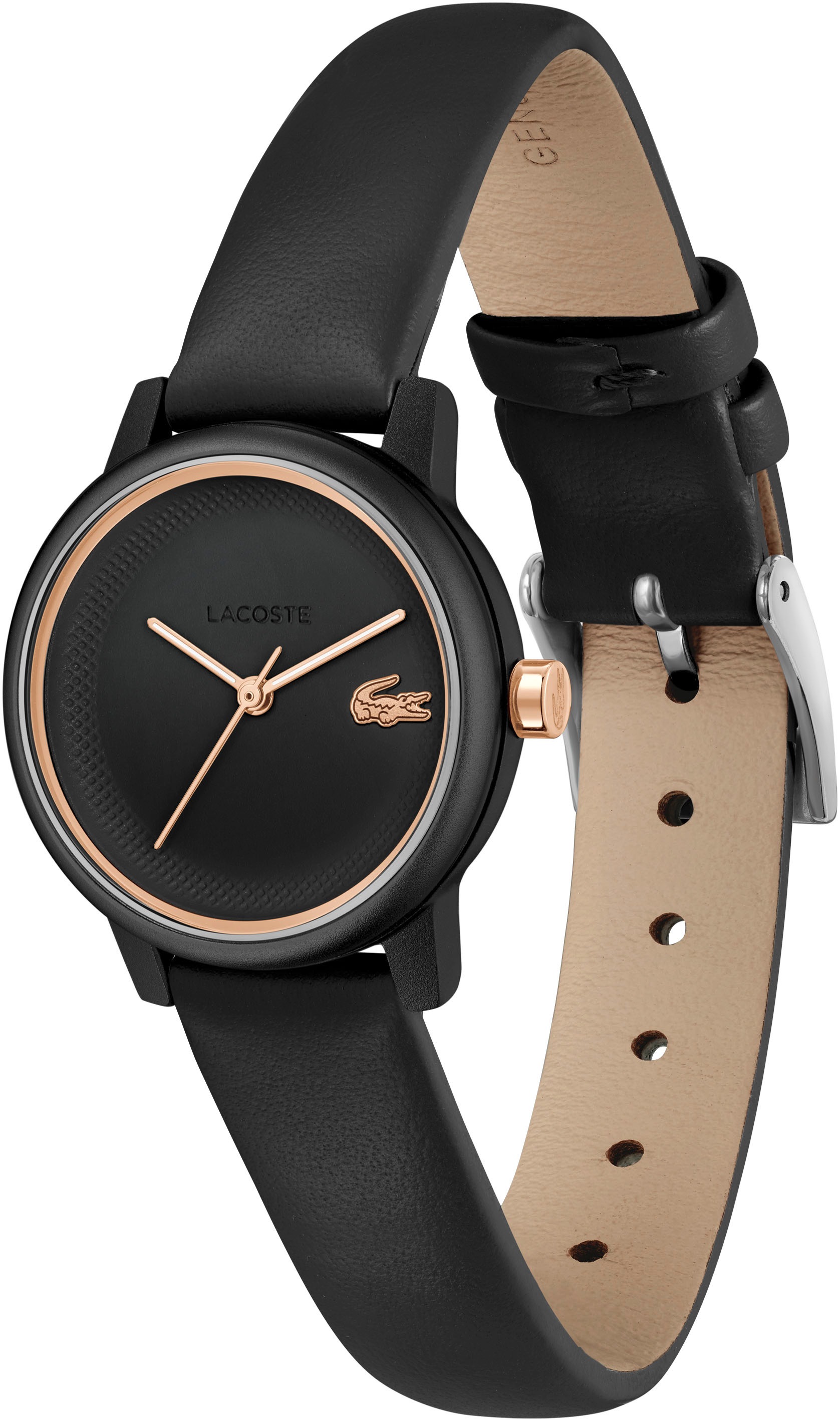 Lacoste Quarzuhr »LACOSTE 12.12 SWIFT«, Armbanduhr, Damenuhr, Lederarmband, analog