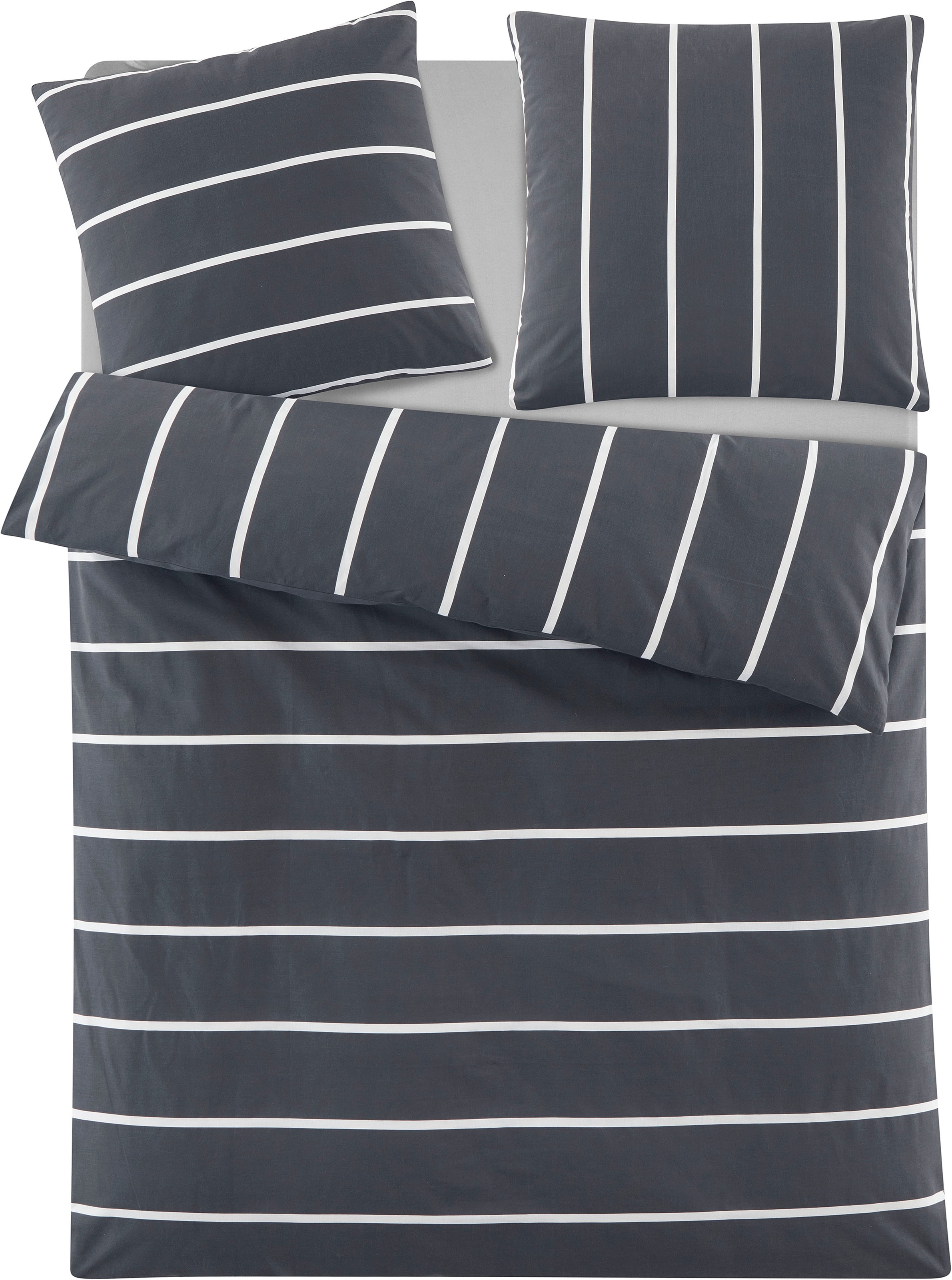 OTTO home Wendebettwäsche »MIETTE« 2 Stk. tlg. mit modernen Streifen, Bettw günstig online kaufen