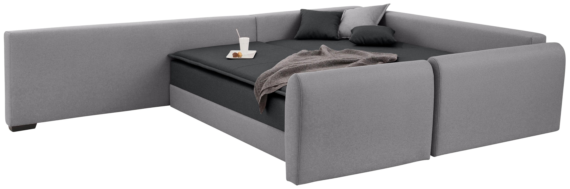 Home affaire Ecksofa »Fernando L-Form«, mit Boxspring: Dauerschlaffunktion durch Drehen und Zusammenschieben