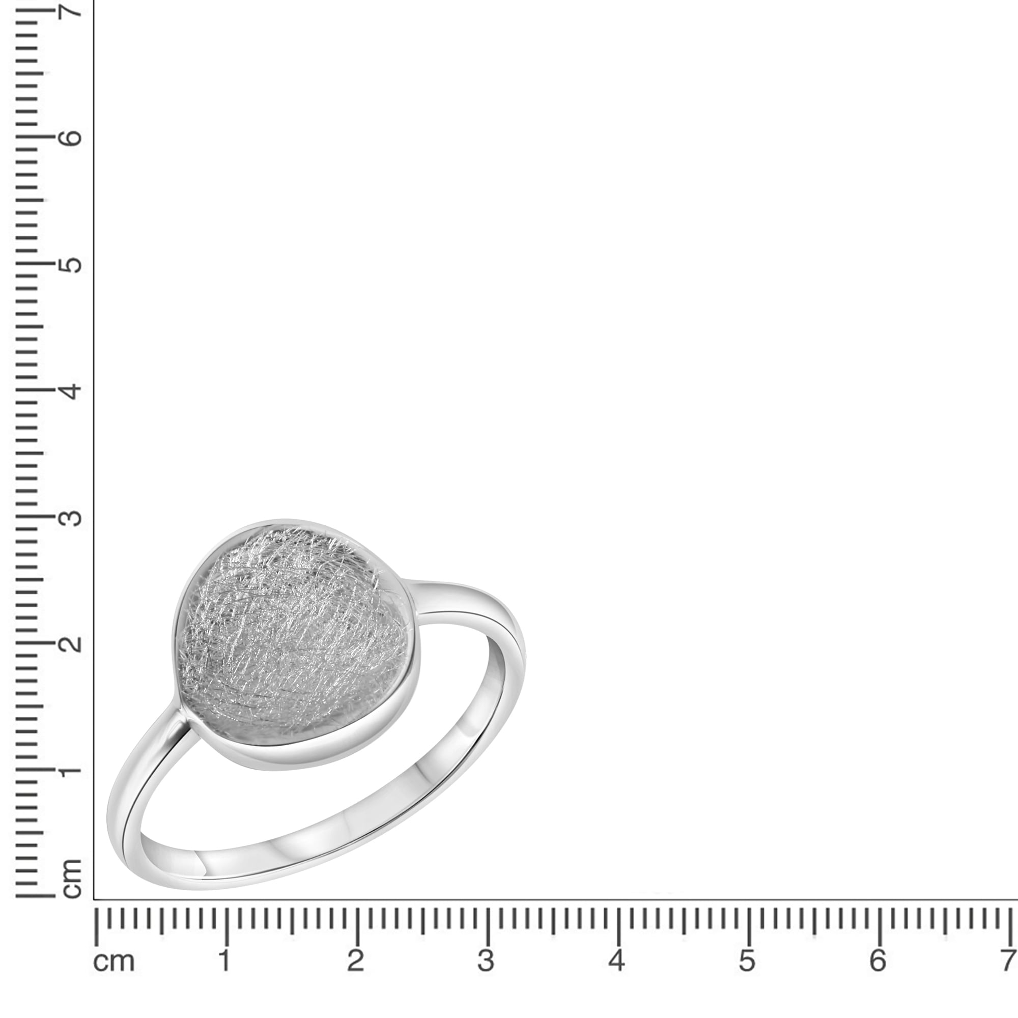 CELESTA Fingerring »Silber 925 rhodiniert mit eismatter Oberfläche«