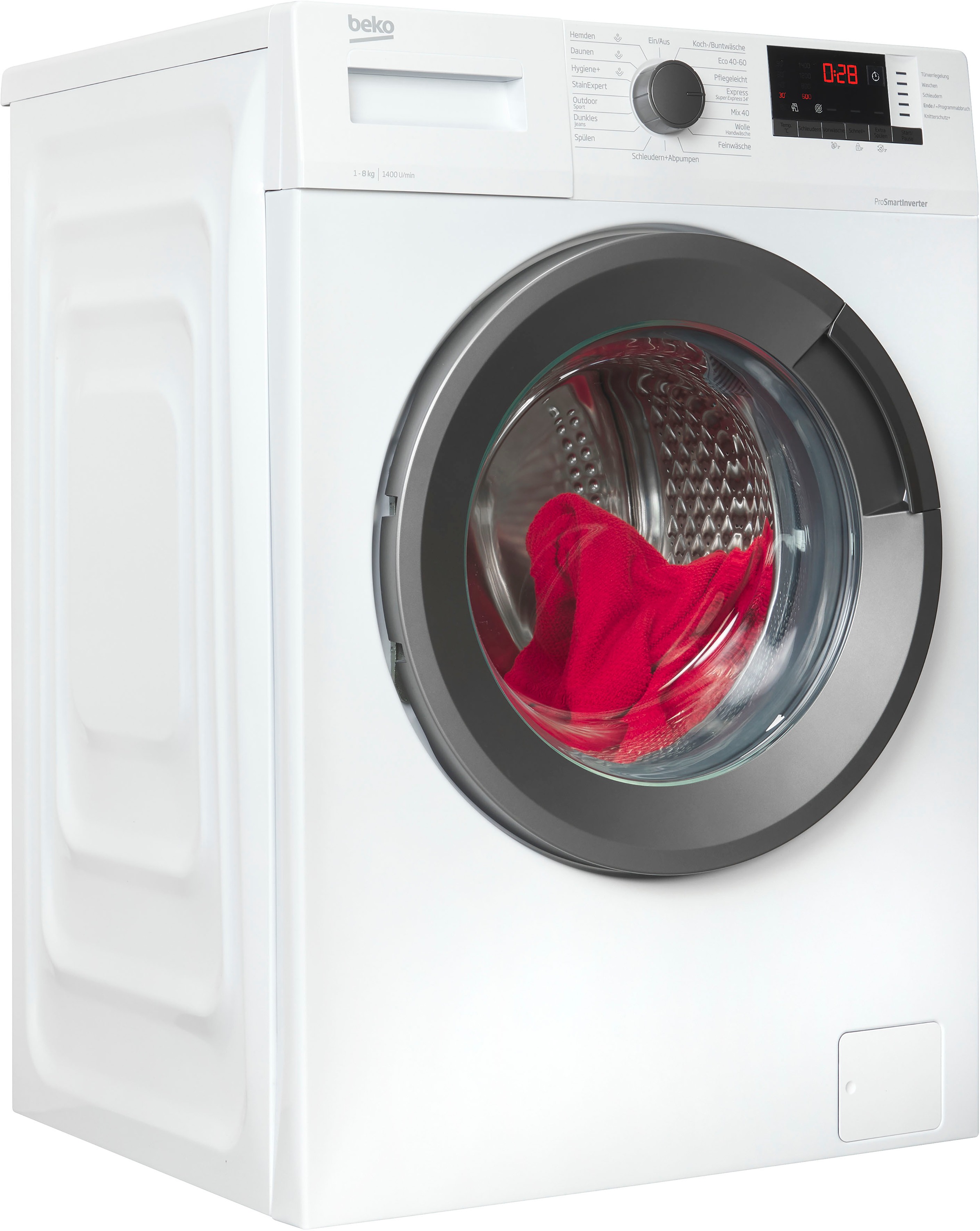 BEKO Waschmaschine »WMO822A 7001440096« 8 kg 1400 U/min Dank SteamCure beseitigt Dampf Flecken und reduziert Falten weiß AddXtra-Nachlegefunktion