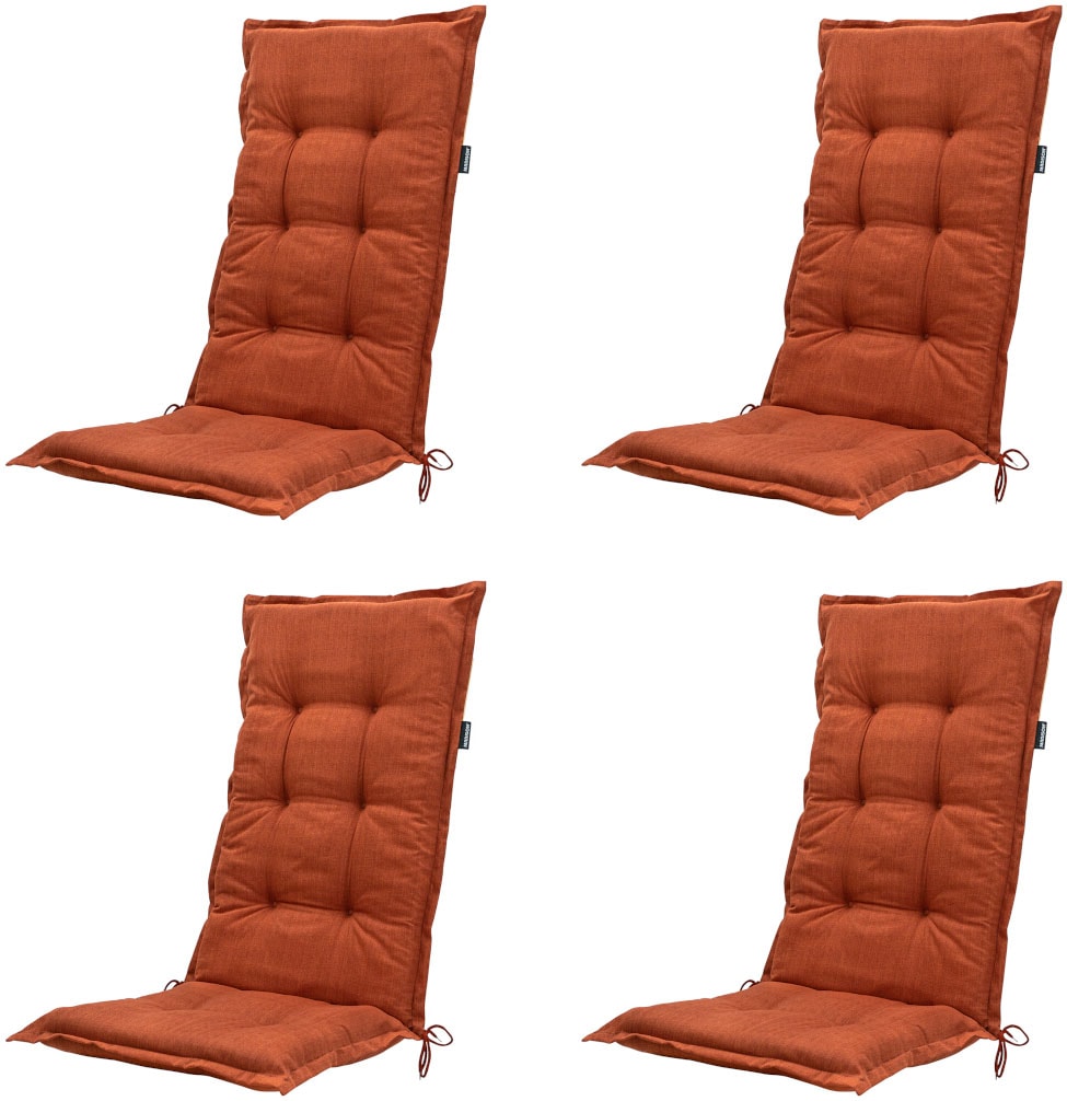 Jardin Garten-Essgruppe »Aruba + Elise« Set, 9 tlg. 4 x Klappsessel graphit, 1 x Tisch graphit, 4 x Auflage terra