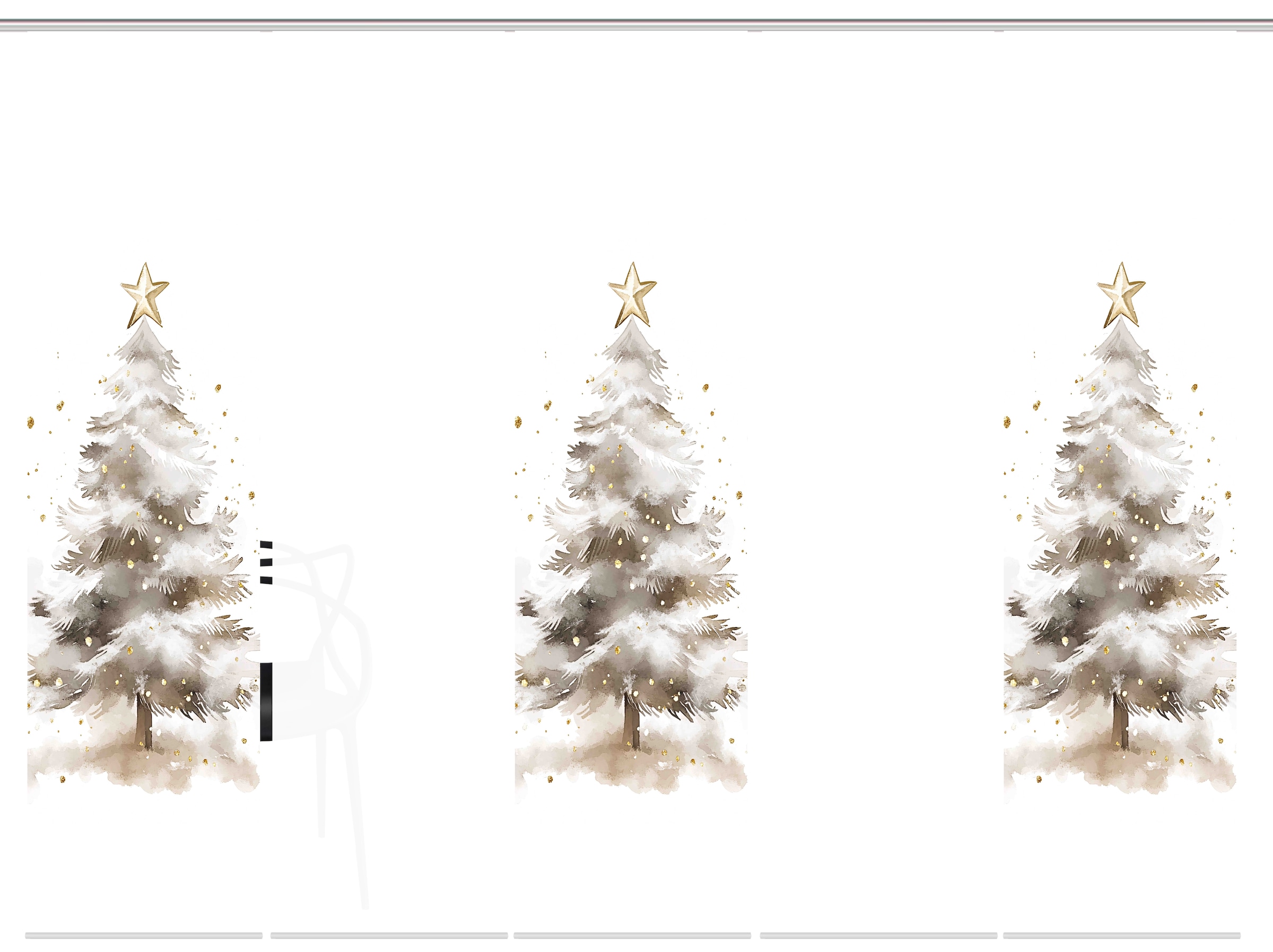 HOME WOHNIDEEN Schiebegardine »CHRISTMAS TREE« Paneelwagen 5 Stk. tlg. SET, Schiebewand, Dekostoff, Digitaldruck