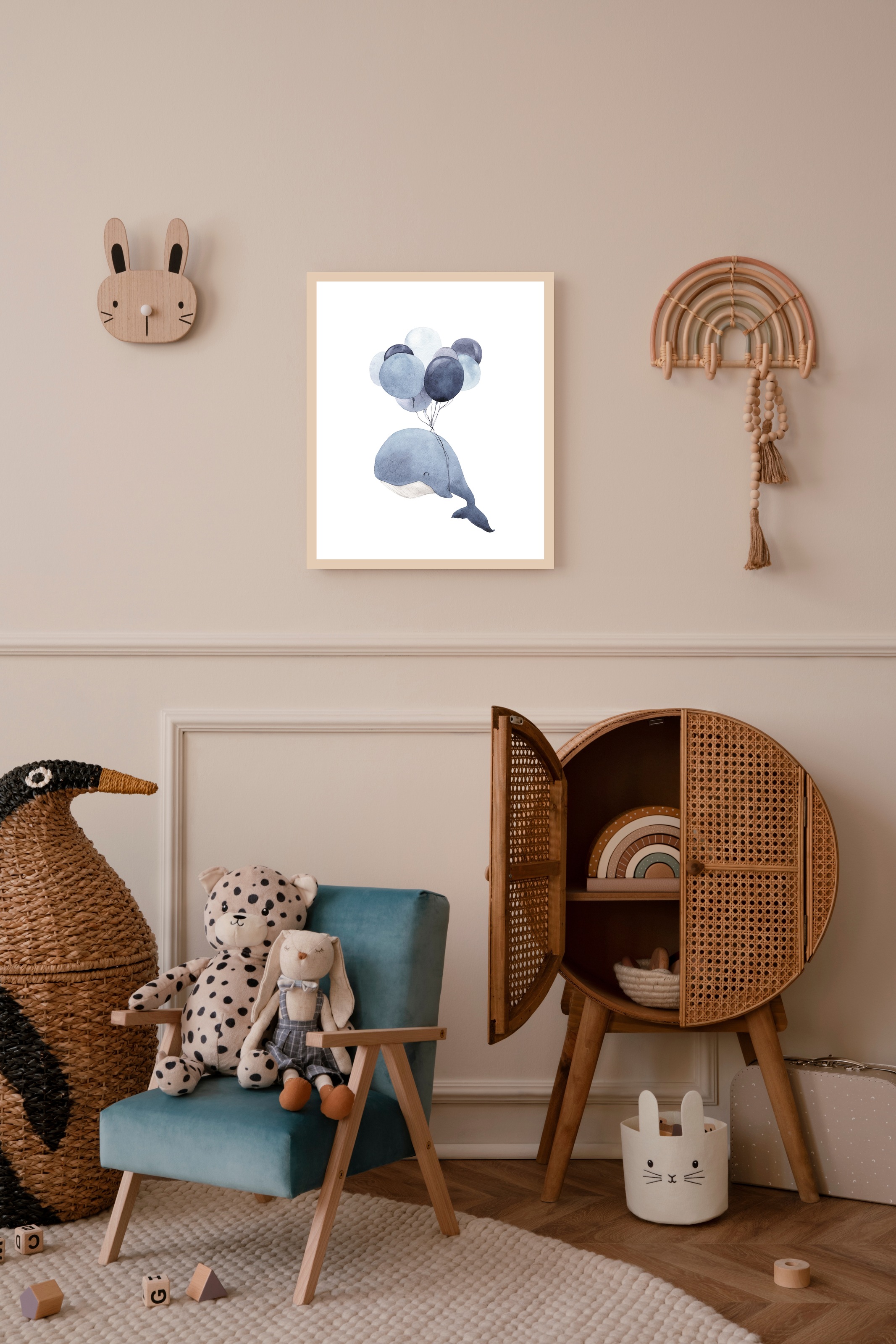 Lüttenhütt Bild mit Rahmen »oder Poster, Wal mit Luftballons« Fantasy   Luf günstig online kaufen