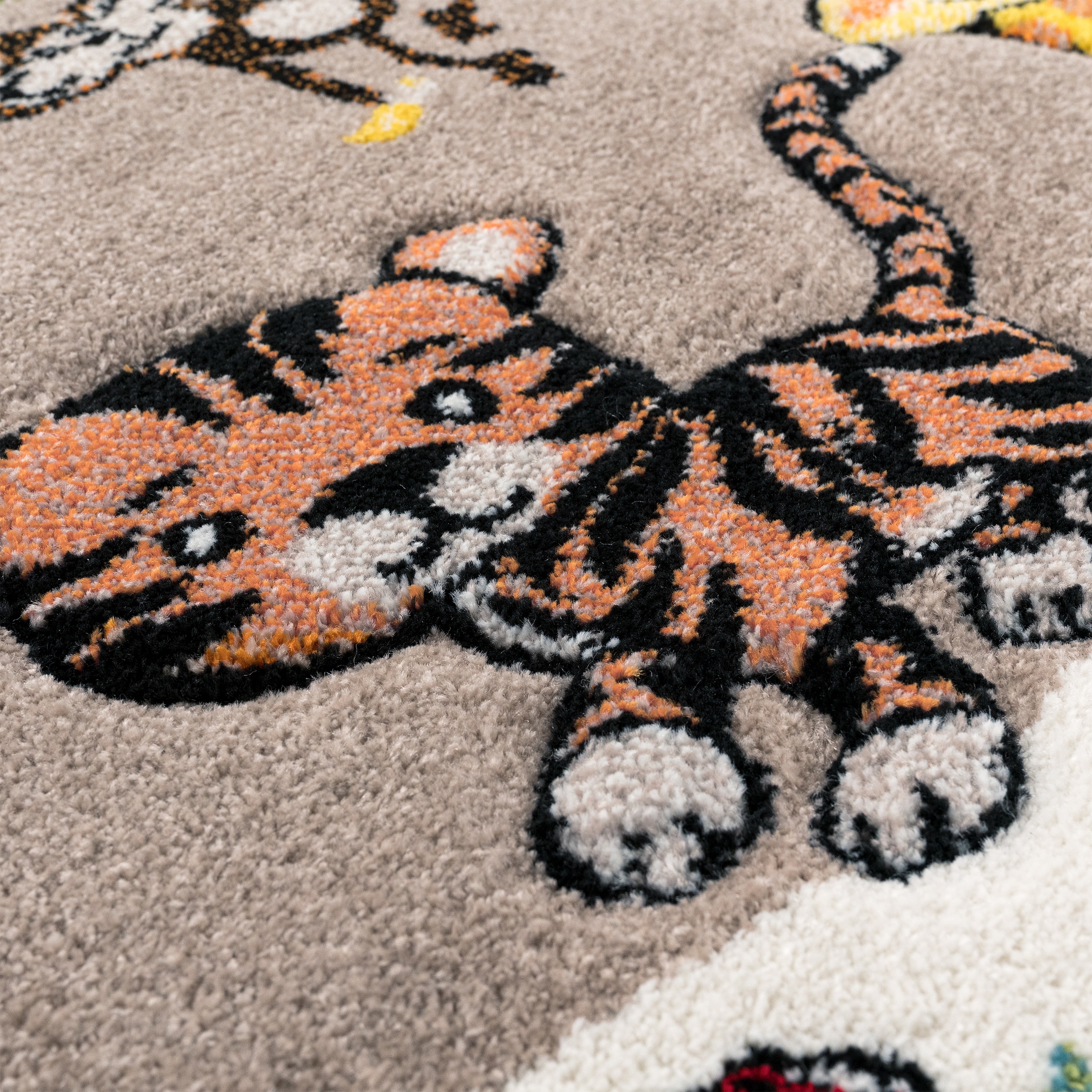 Paco Home Kinderteppich »Diamond 644«, rund, 18 mm Höhe, Kurzflor, 3D-Design, Motiv Dschungel Tiere, Kinderzimmer