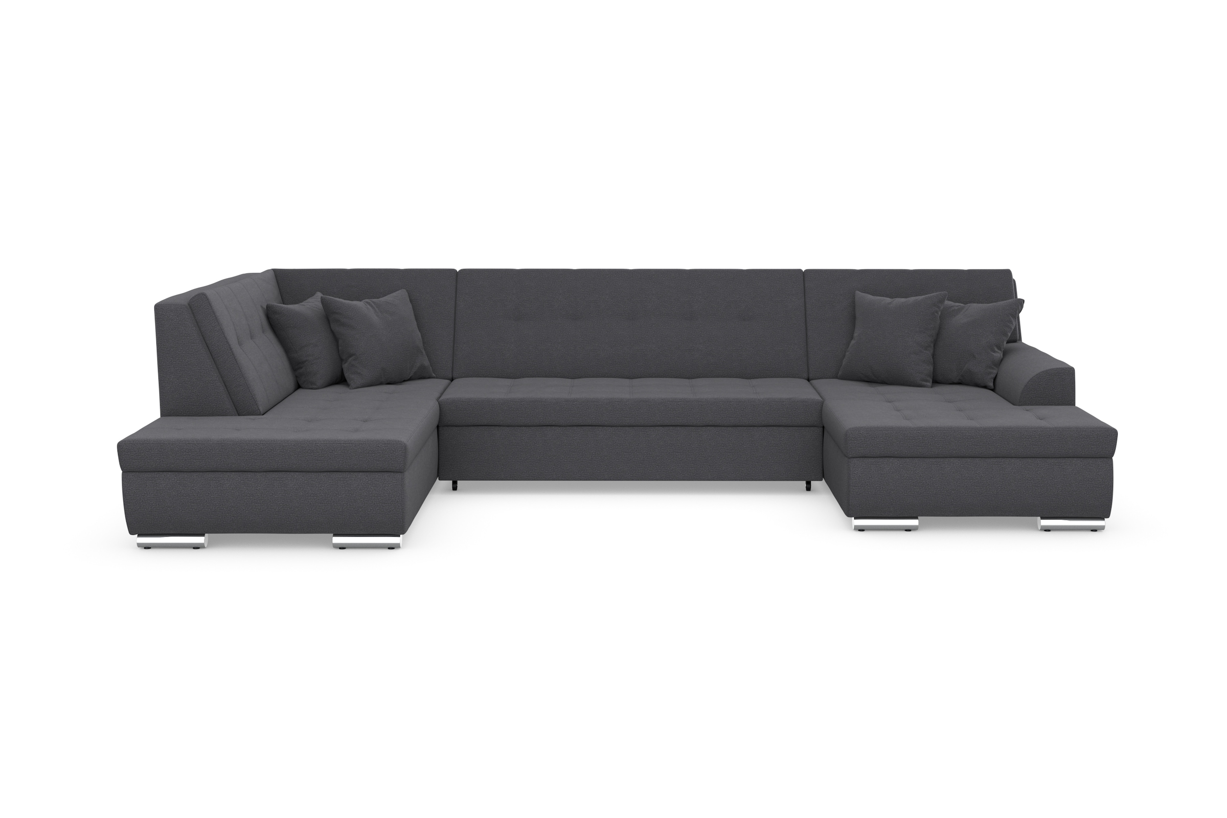 DOMO collection Wohnlandschaft »Treviso incl. Zierkissen, moderne Steppung, XXL: B/T/H: 364/201/83 cm«, wahlweise mit Bettfunktion, in vielen Bezugsarten auch in Cord U-Form