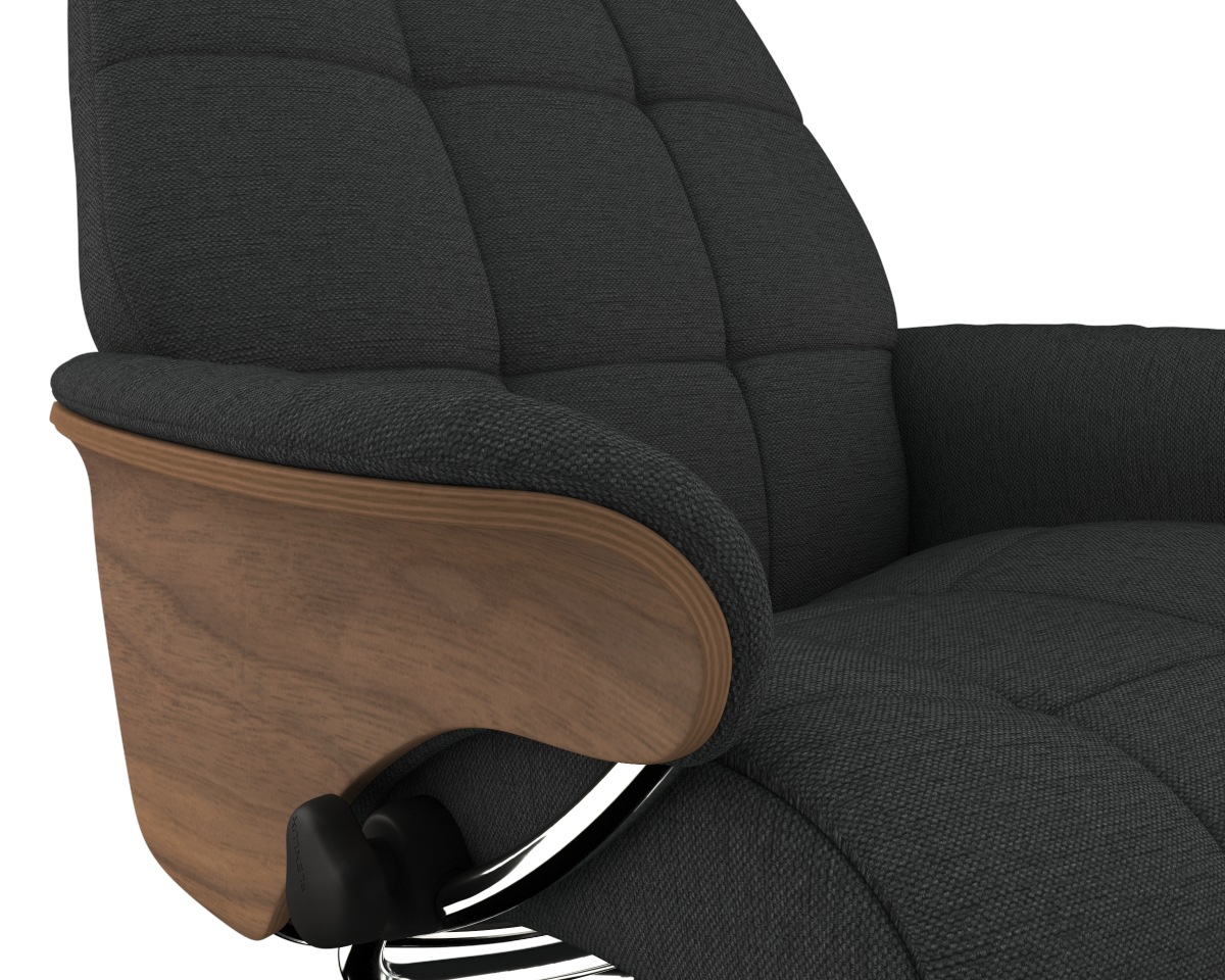 FLEXLUX Relaxsessel »Skagen Funktionsessel, Polstersessel, Armlehne, TV-Fernsehsessel«, Rücken- und Kopfteilverstellung, Fuß Alu, Armlehne Eiche, Drehbar