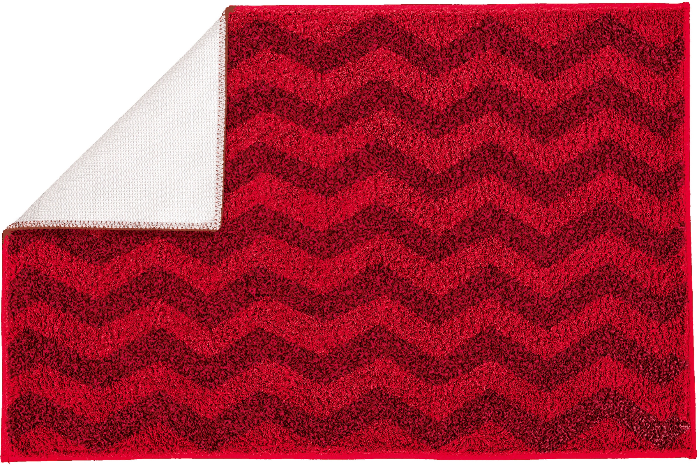 Kleine Wolke Badematte »»Zack«« Höhe 20 mm rutschhemmend beschichtet fußbodenheizungsgeeignet Badteppich, modernes Zickzack Design, Ton in Ton