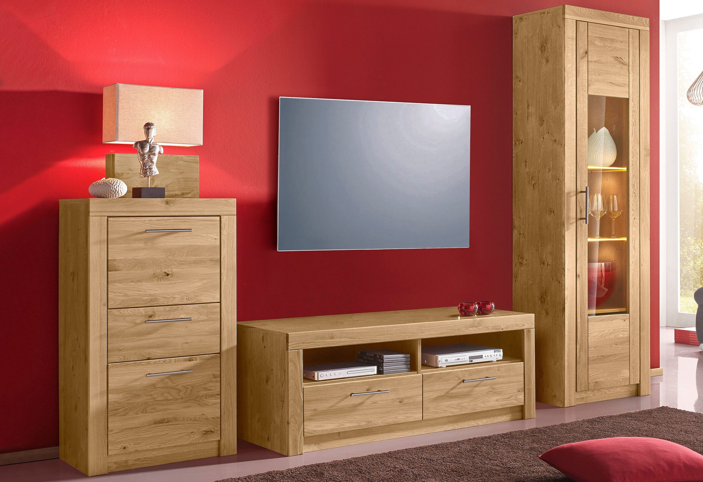 VOGL Möbelfabrik Kommode »Toronto« in 2 Breiten, teilmassiv, Rahmenoptik, M günstig online kaufen