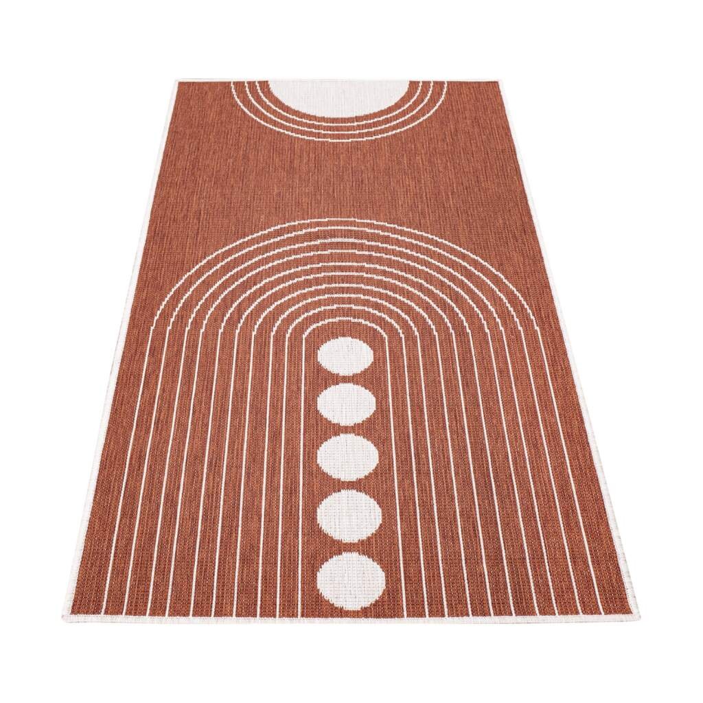 Carpet City Outdoorteppich »DUO RUG 5739«, rechteckig, 5 mm Höhe, Wendeteppich Wetterfest In- & Outdoor, Balkon, Terrasse, Wohnzimmer