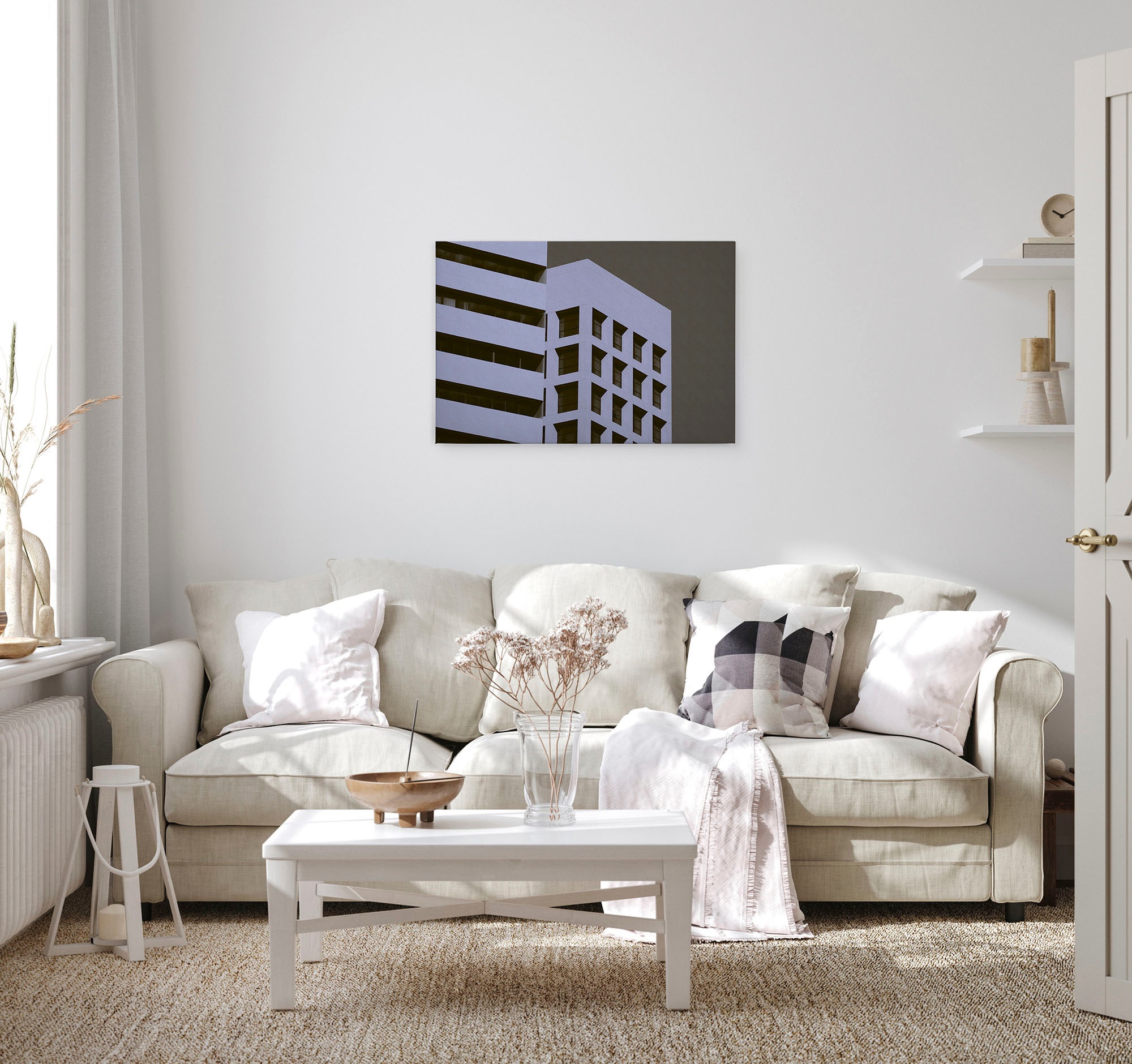 A.S. Création Leinwandbild »skyscraper«, Kunst-Modern-Kinder, (1 St.), Gebäude Keilrahmen Bild Grafisch Leinwand-Bild Wohnzimmer modern Wand