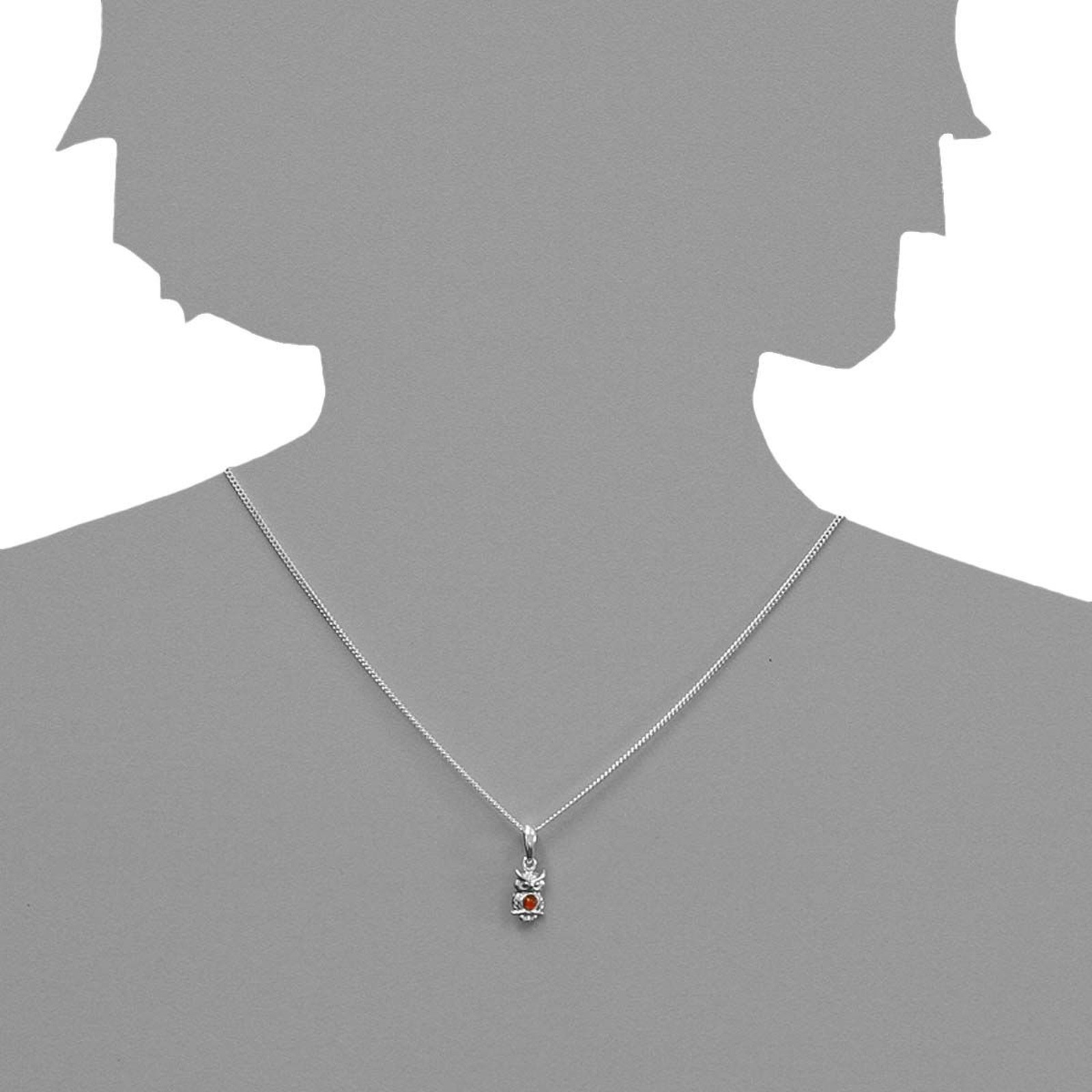 OSTSEE-SCHMUCK Kette mit Anhänger »Ostsee-Schmuck Kette mit Anhänger kleiner Uhu«, (2 tlg.)