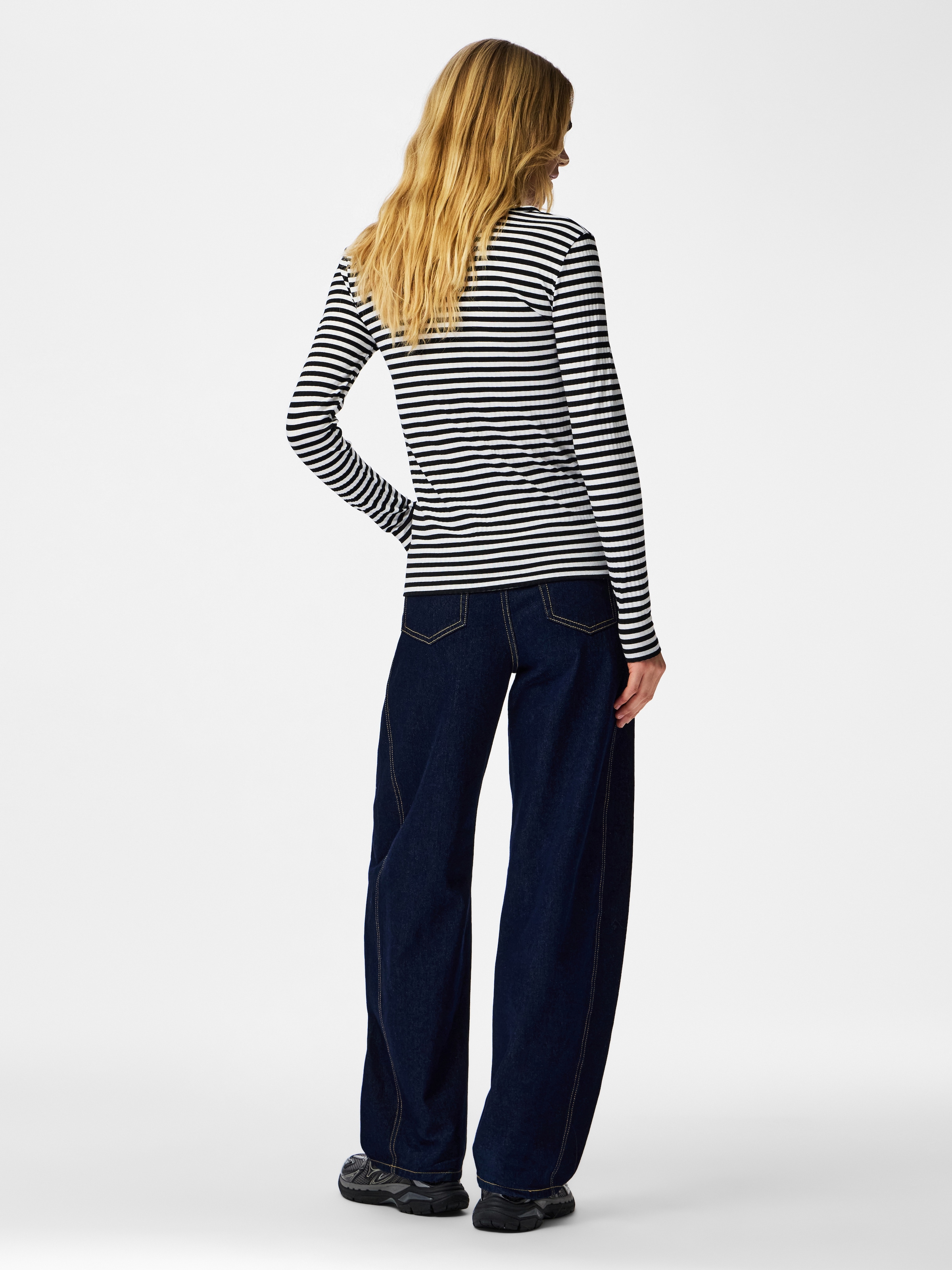 pieces Langarmshirt »PCLAYA LS TOP JRS NOOS« Materialmix, regular fit