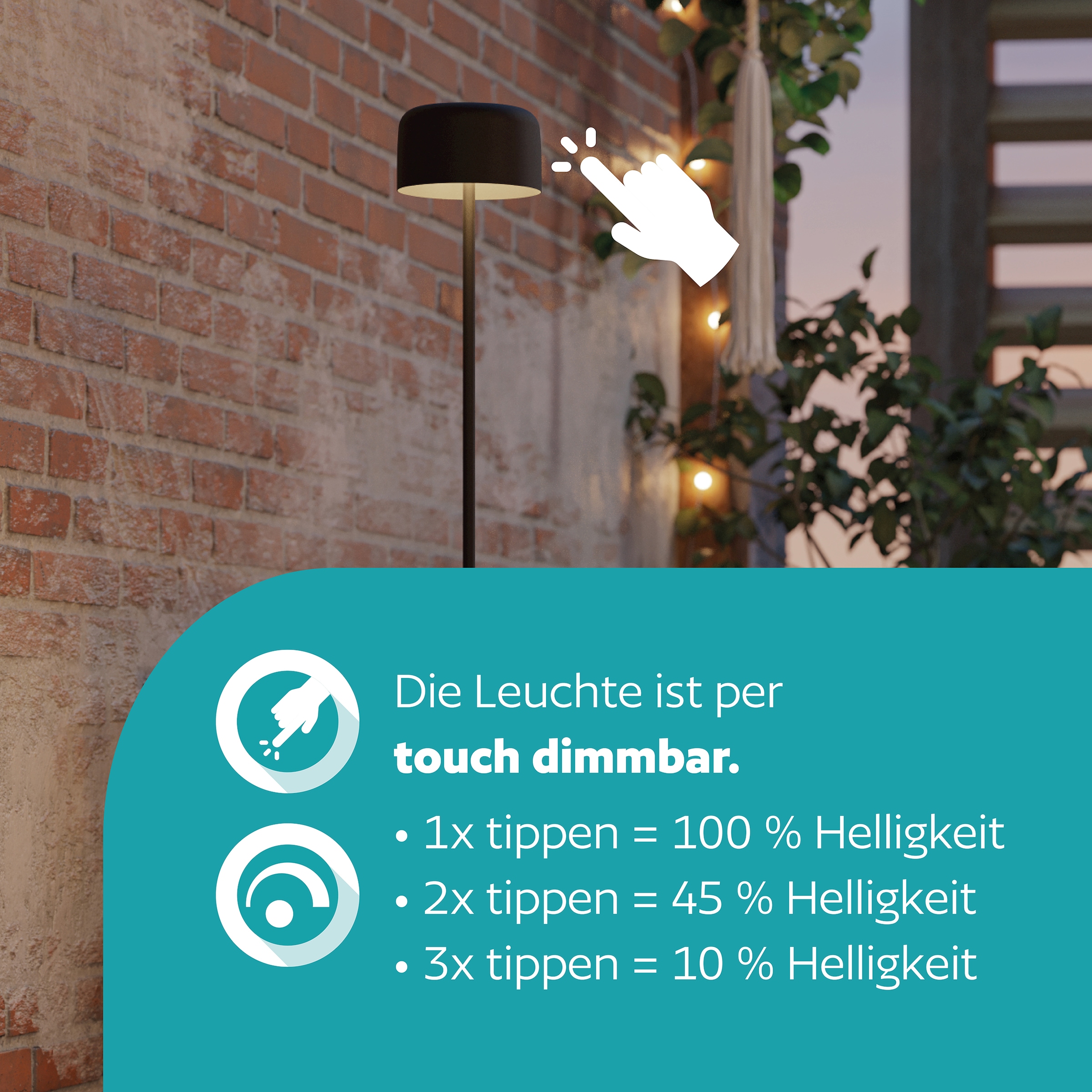 EGLO Stehlampe »ROCCANOVA-L Stehlampe - Stahl - SOLAR-LED - 2,8W - IP44« LED-Modul 1 Stk. Warmweiß Standleuchte, Leselampe, Wohzimmer, Schlafzimmer, H120 x Ø13,5 cm