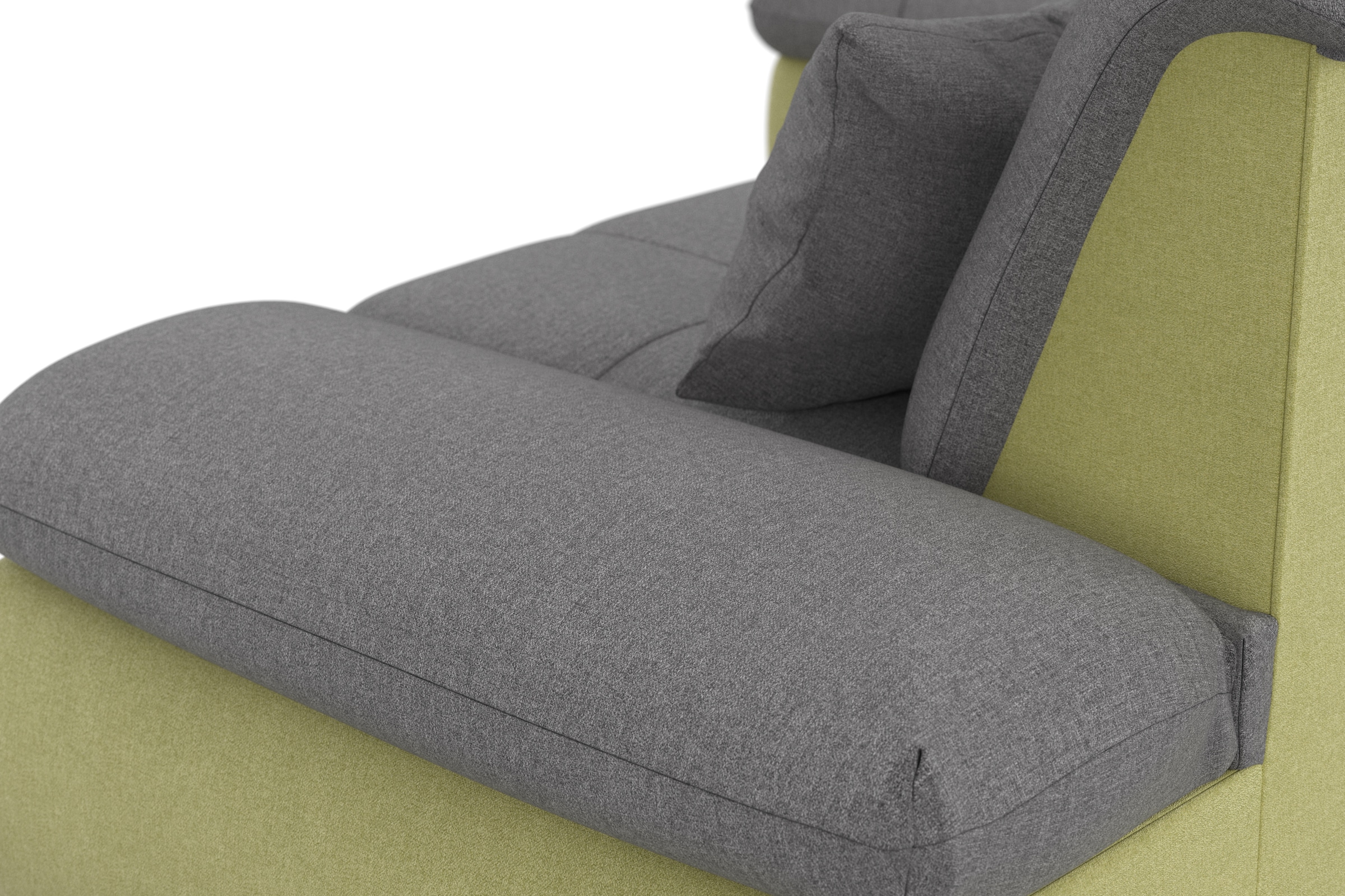 DOMO collection Ecksofa »Moric, L-Form, XXL-Sofa - Breite 300cm«, wahlweise mit Bettfunktion und Armteilverstellung, gelb-schlamm