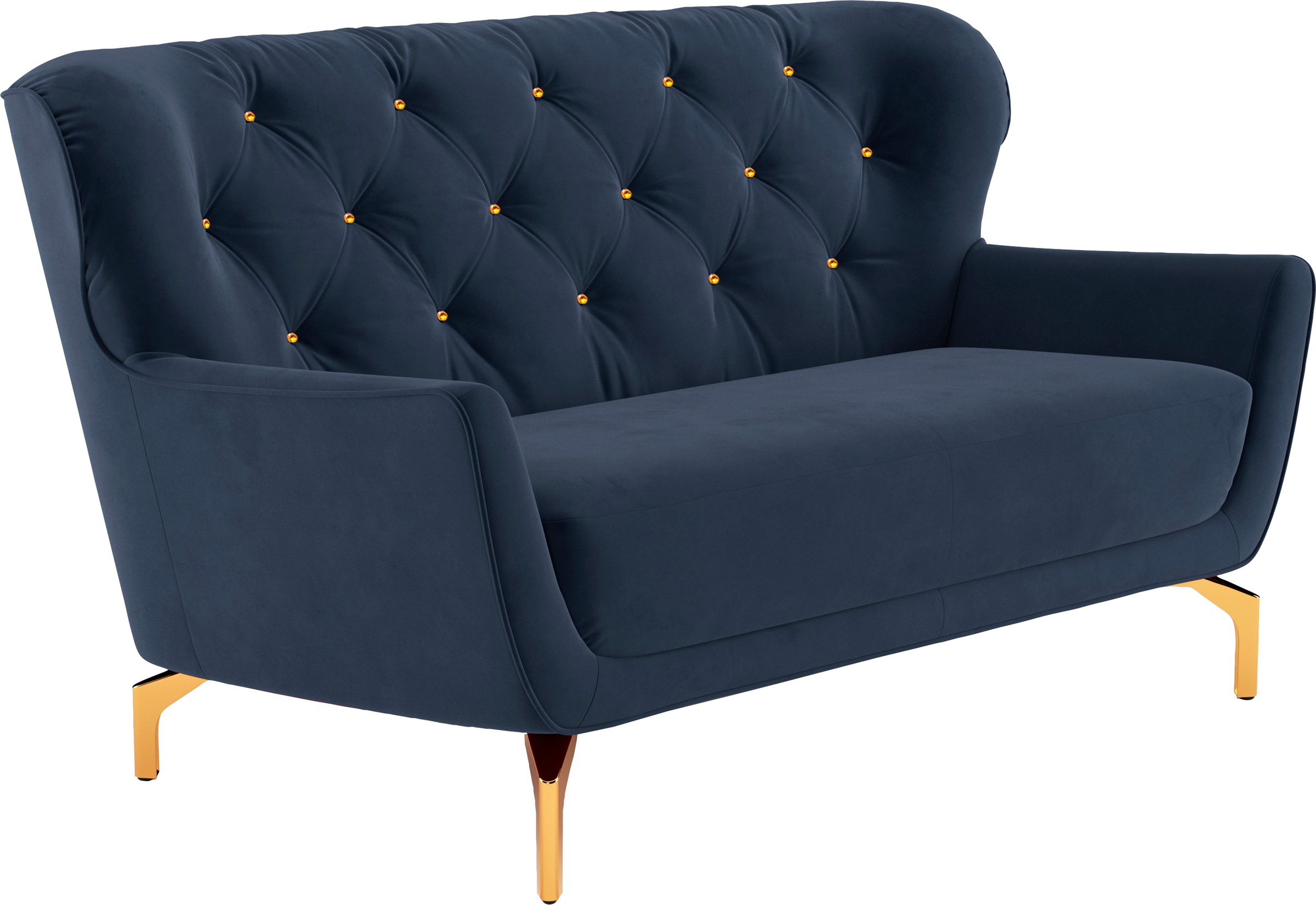 sit&more 2-Sitzer »Orient 3«, inkl. 2 Zierkissen mit Strass-Stein, goldfarbene Metallfüße
