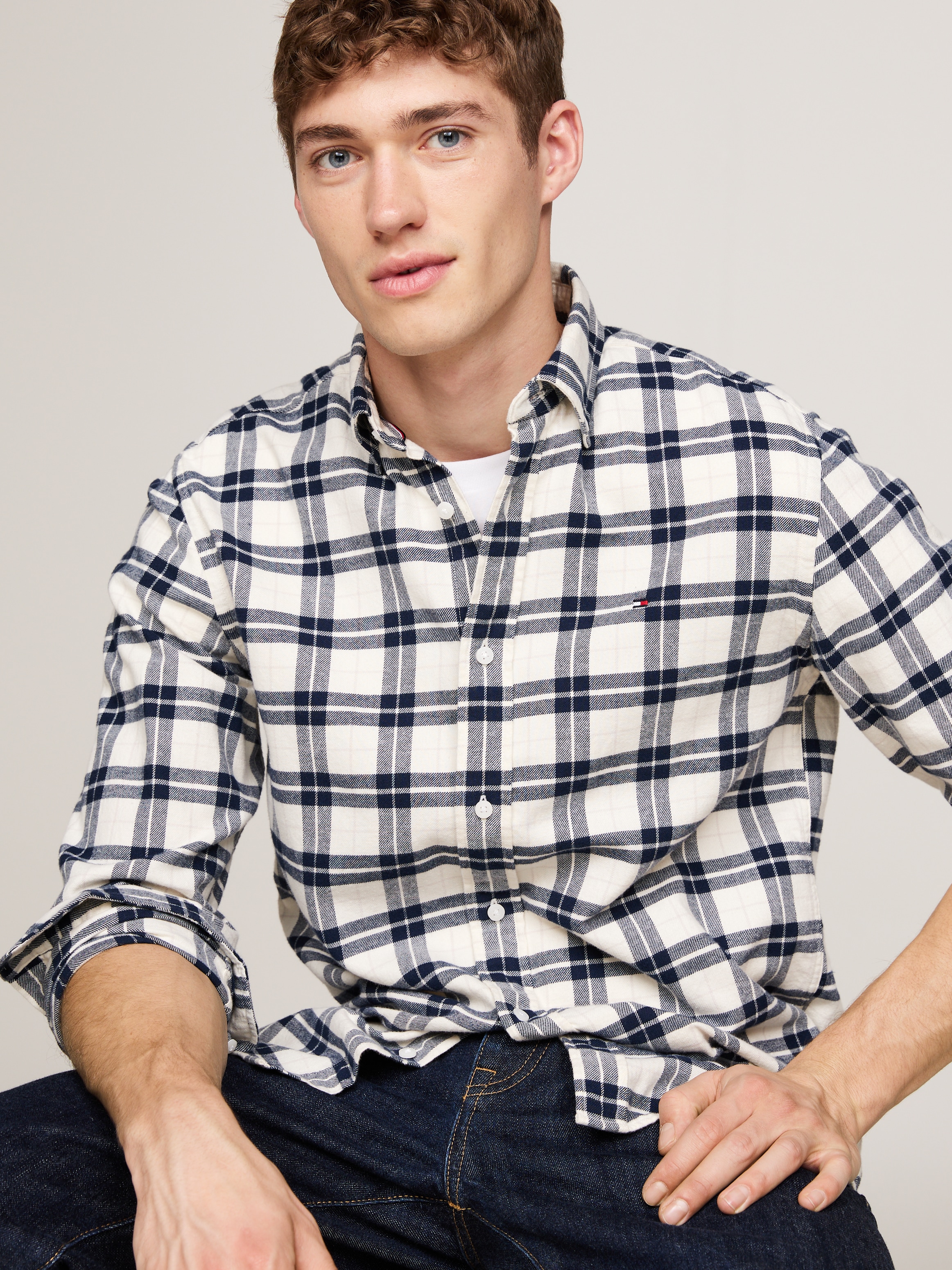 Tommy Hilfiger Langarmhemd »BRUSHED EASY CHECK Regular Fit SHIRT« mehrfarbig kariert