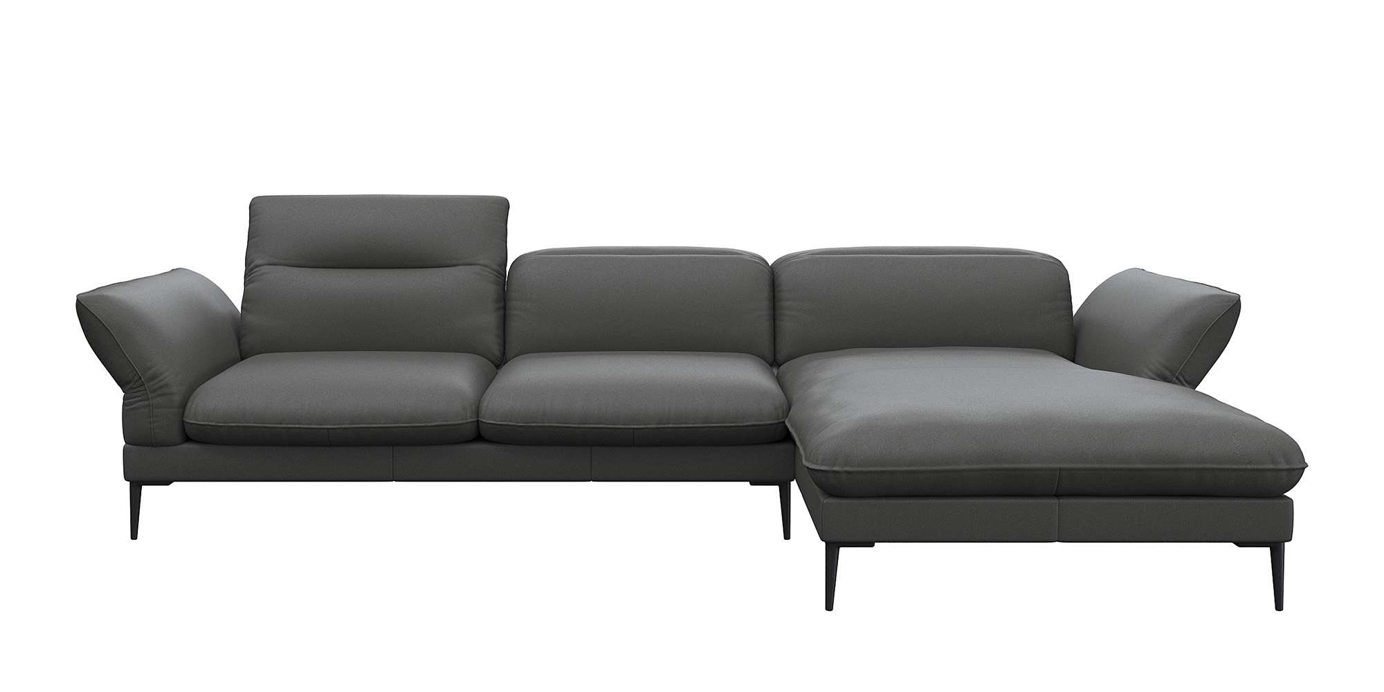 FLEXLUX Ecksofa »Salino, Funktionssofa mit Recamiere, Relaxsofa, Ecksofa«, Sofa mit Arm- und Kopfteil-Verstellungen, Kaltschaum & Stahl-Wellen