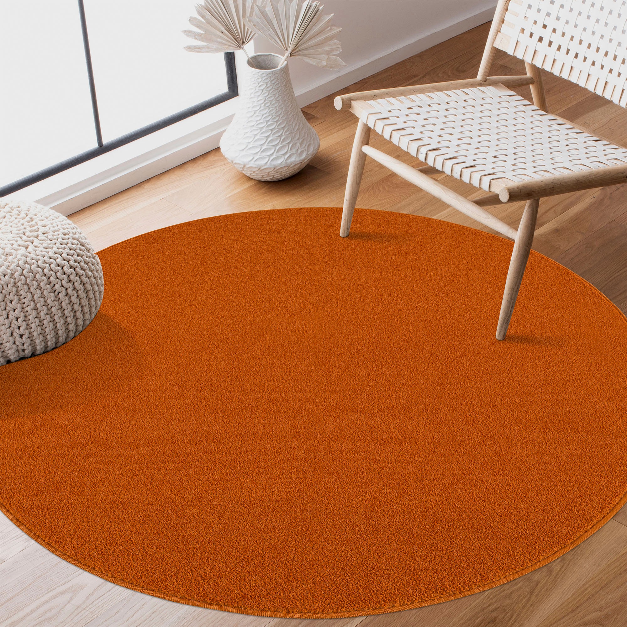 Sanat Teppich »Uni«, rund, 13 mm Höhe, robuster Kurzflorteppich, große Farb günstig online kaufen