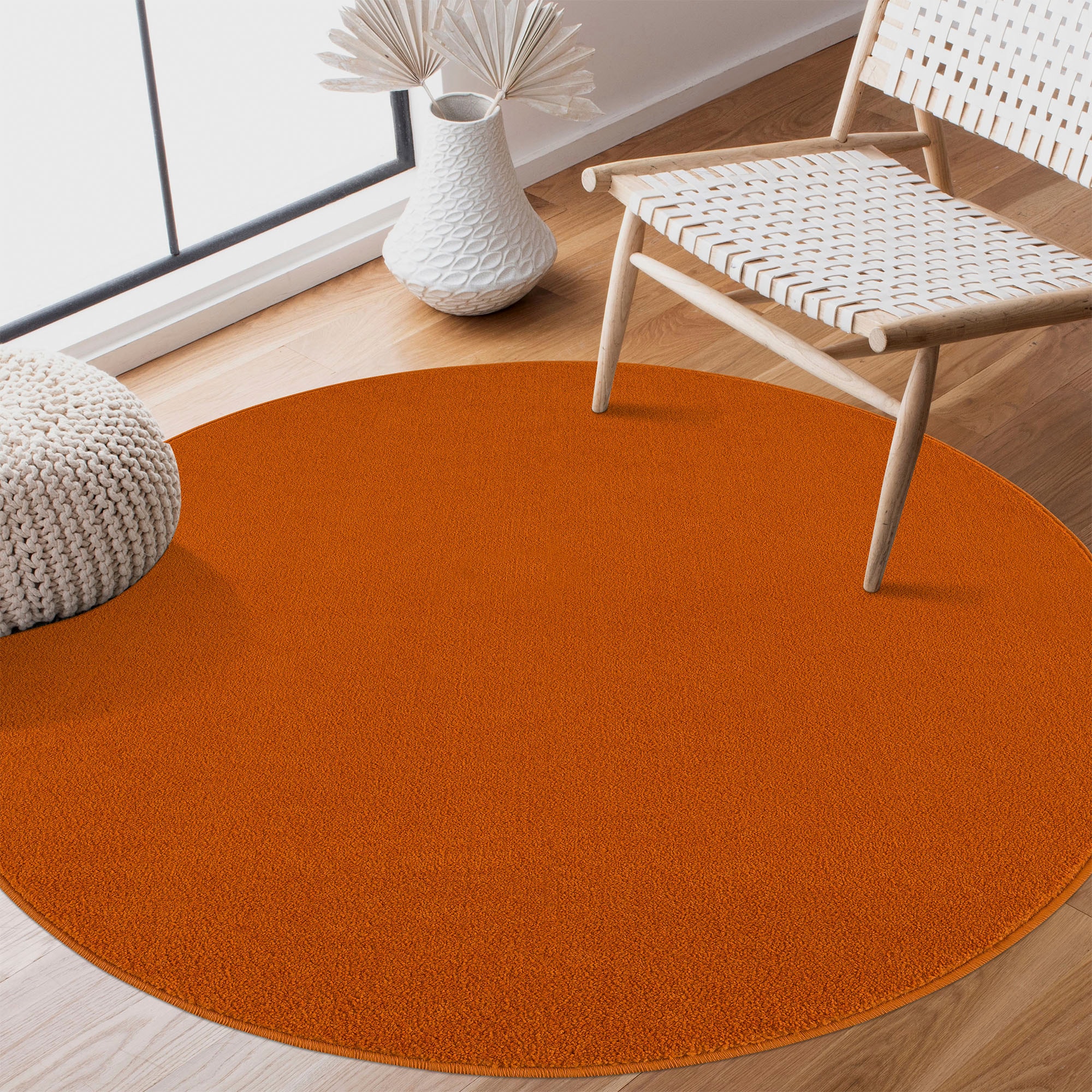 Sanat Teppich »Uni«, rund, 13 mm Höhe, robuster Kurzflorteppich, große Farb günstig online kaufen