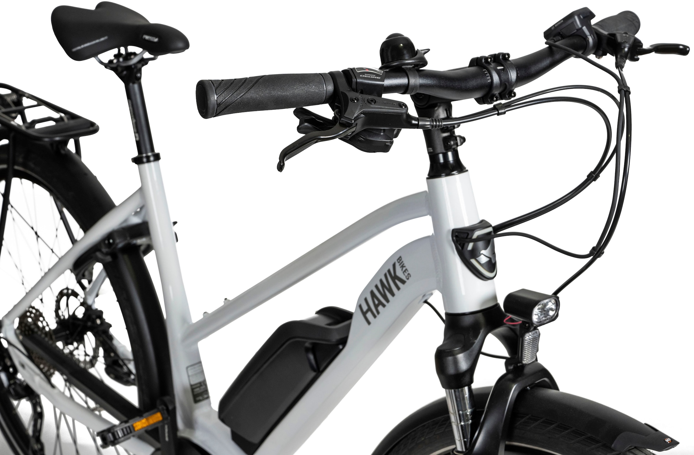 HAWK Bikes E-Bike »E-Trekking 500 Lady«, 10 Gang, Shimano, Deore, Mittelmotor 250 W, Pedelec, Elektrofahrrad für Damen u. Herren