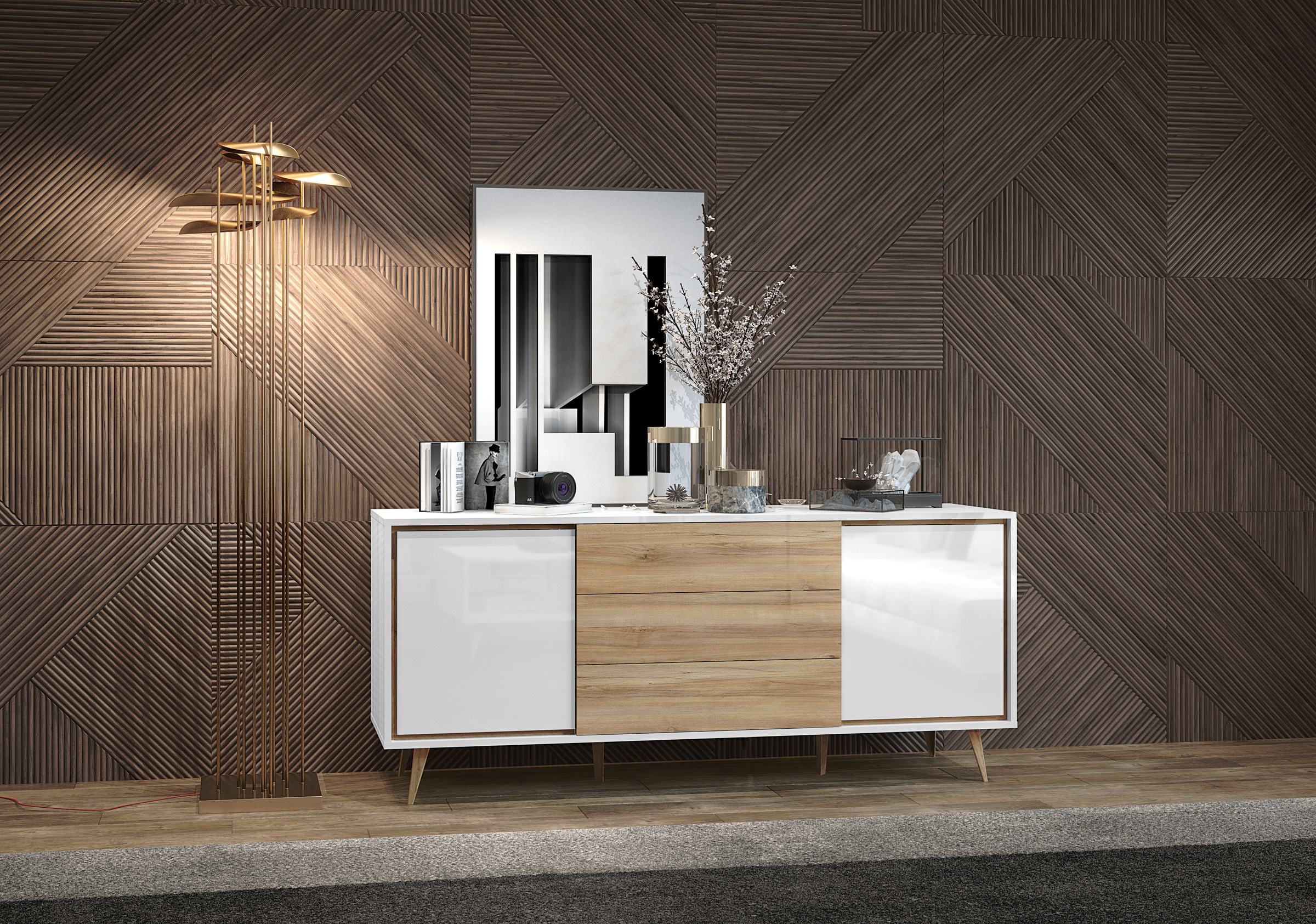 Home affaire Kommode »Vida« (H/B/T): 78/180/47cm, UV lackiert, hochglänzend günstig online kaufen