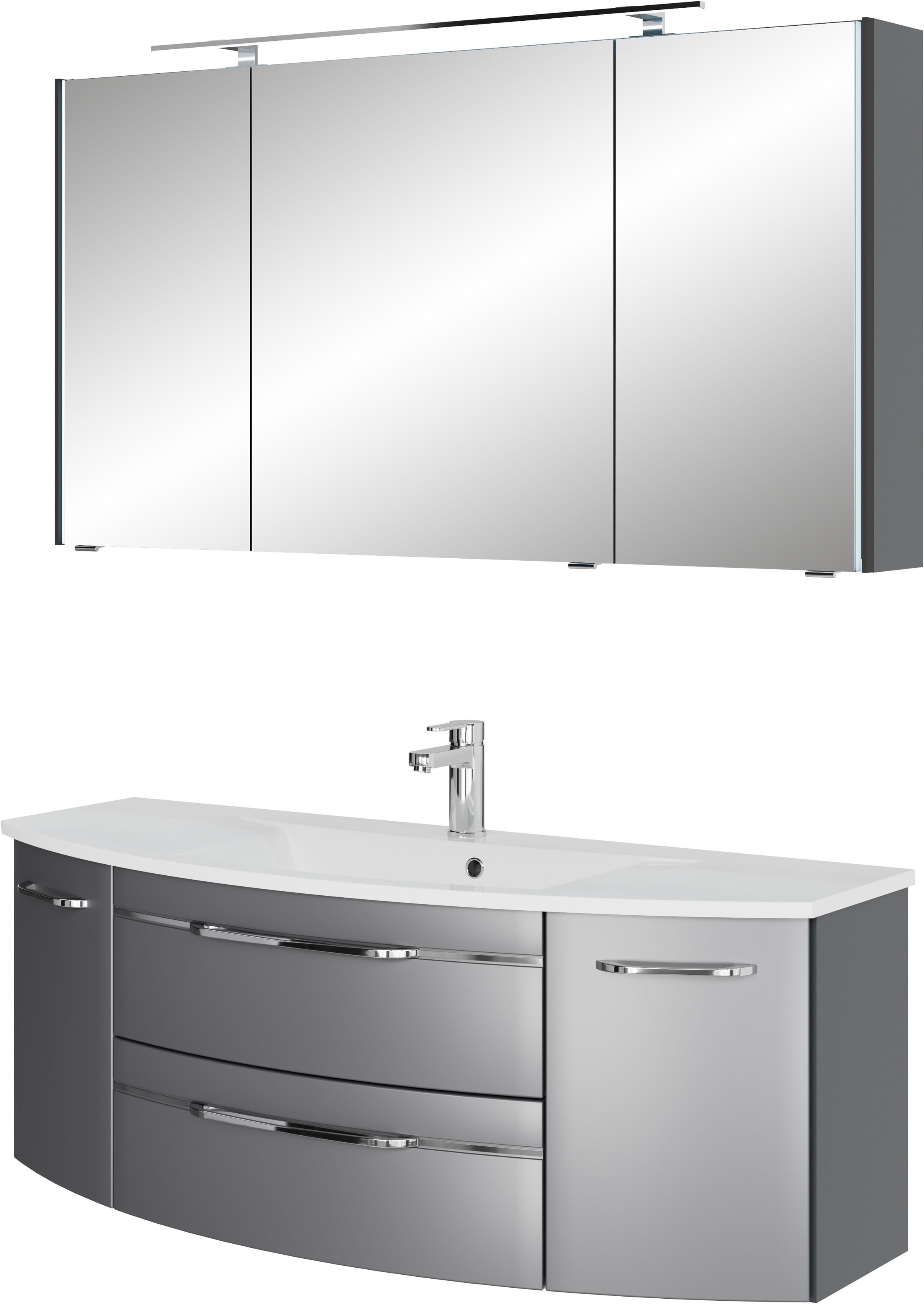 Saphir Badmöbel-Set »Serie 7045 2-teilig Mineralmarmor-Waschtisch mit LED-S günstig online kaufen