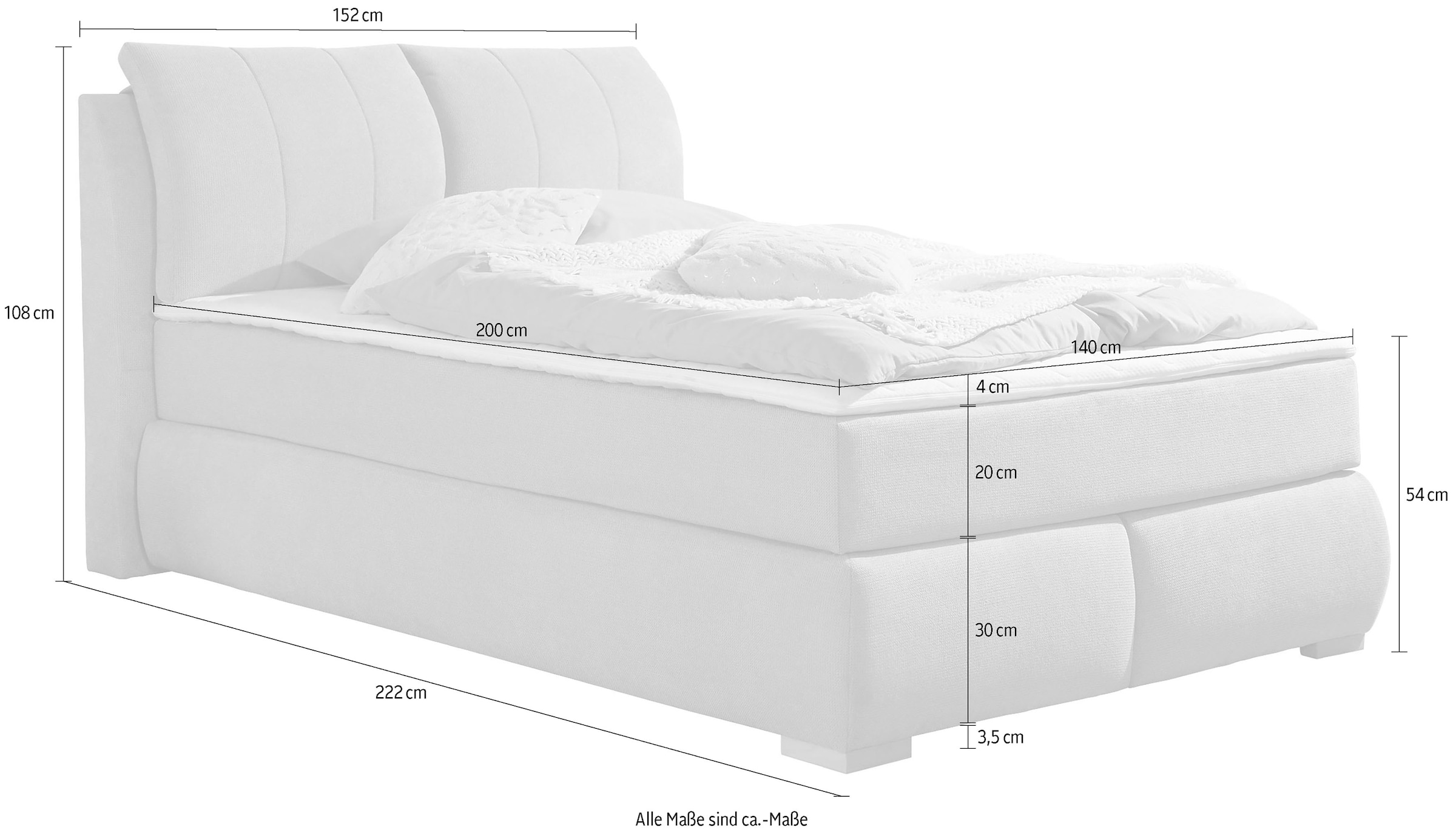 Home affaire Boxspringbett »Breitenthal«, abnehmbare Rückenkissen mit Klettband