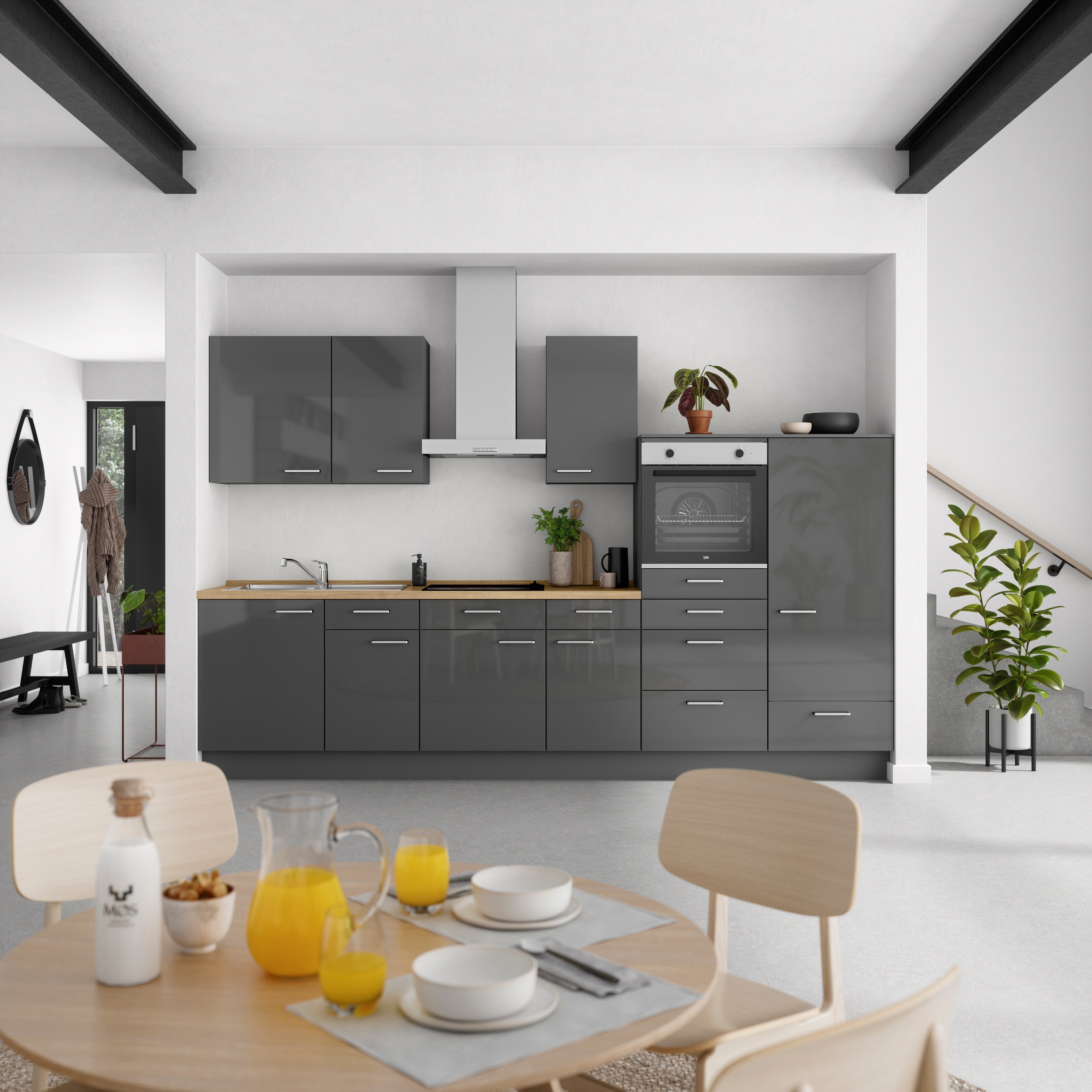 nobilia® Küchenzeile »"Flash I"« vormontiert, Ausrichtung wählbar, Breite 3 günstig online kaufen