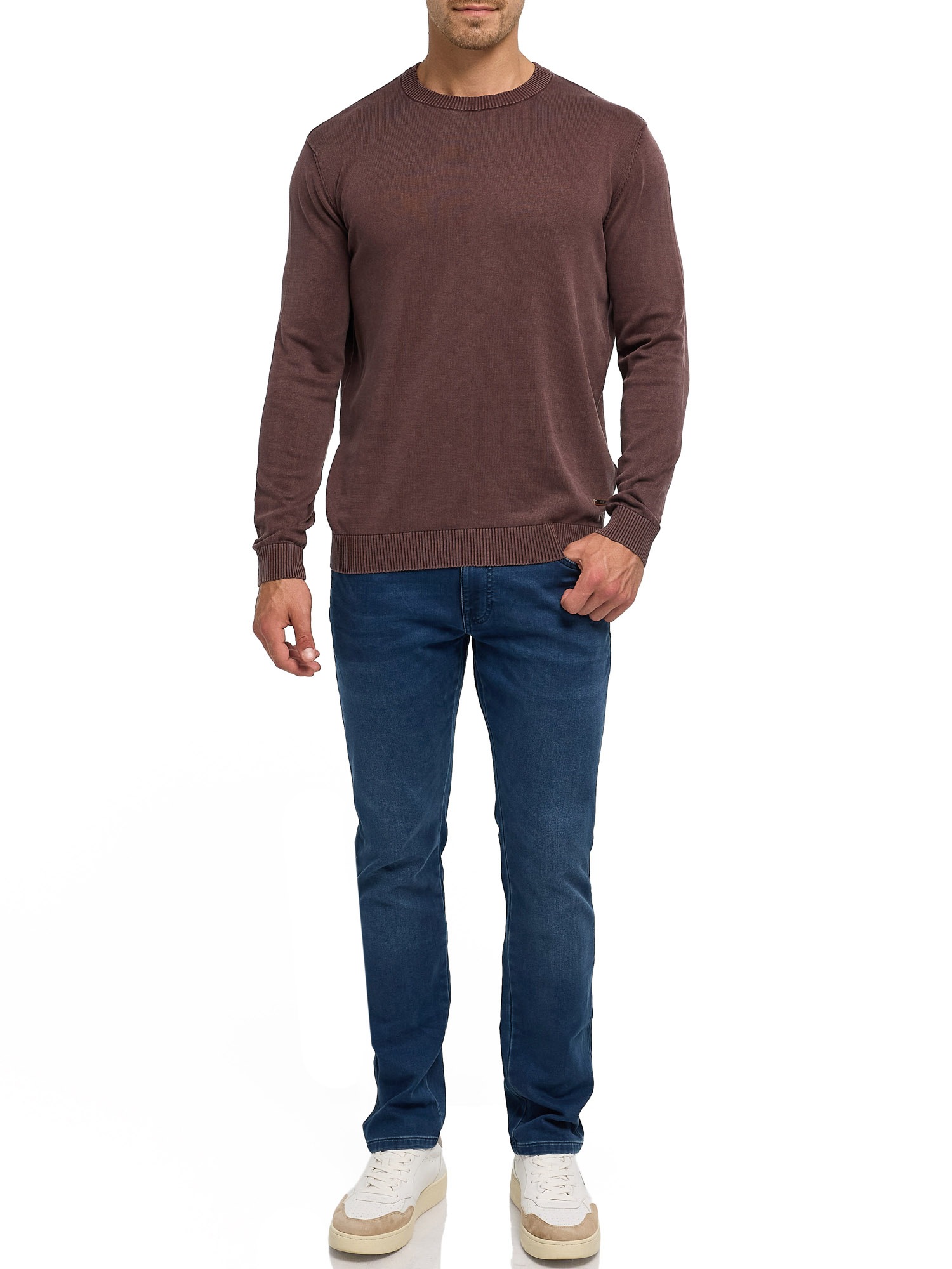 Indicode Rundhalspullover »INArkmill o-neck« Baumwolle, regular fit