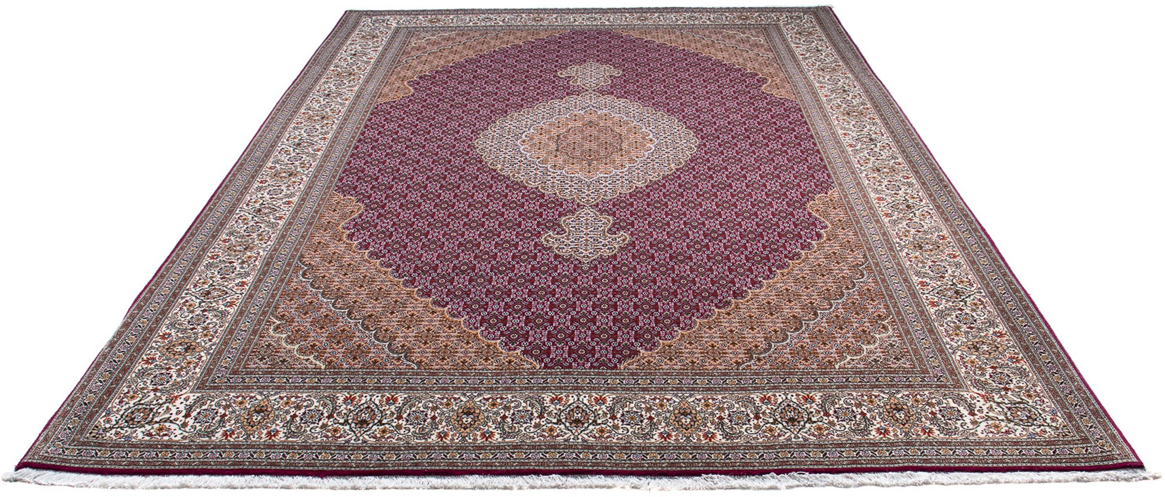 Bild von morgenland Orientteppich »Perser - Täbriz - 306 x 205 cm - lila«, rechteckig, Wohnzimmer, Handgeknüpft, Einzelstück mit Zertifikat