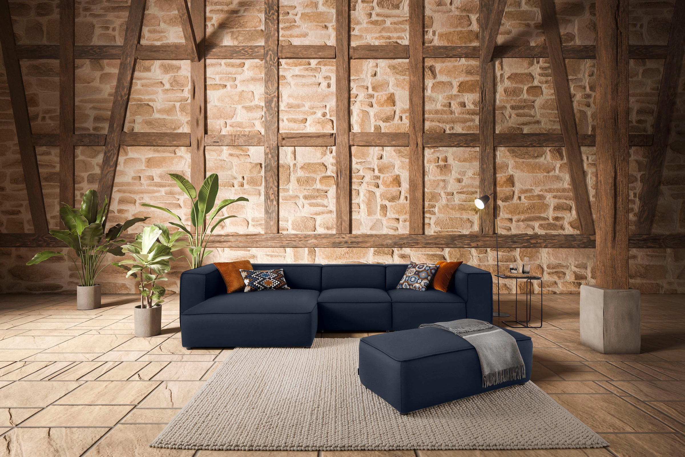 W.SCHILLIG Ecksofa »around-the-block« mit eleganter Biese, mit Federkern, B günstig online kaufen