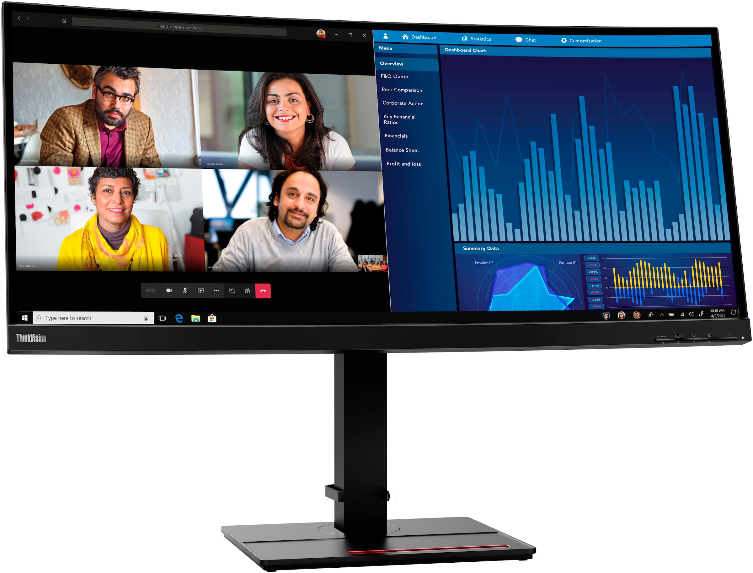 Lenovo LED-Monitor »P34w-20«, 86 cm/34 Zoll, 3440 x 1440 px, Wide Quad HD, 6 ms Reaktionszeit, 60 Hz
