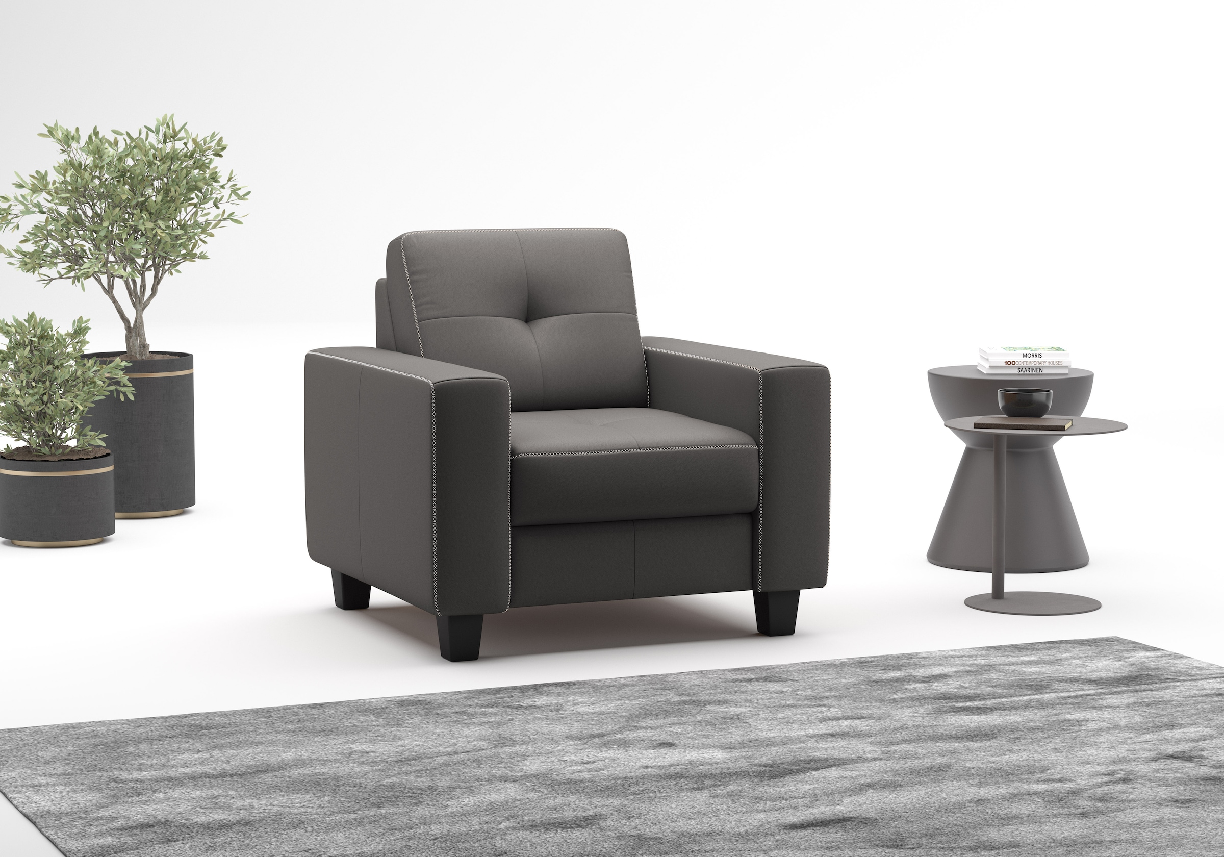 Home affaire Sessel »Varese« Kreuznaht in beige günstig online kaufen