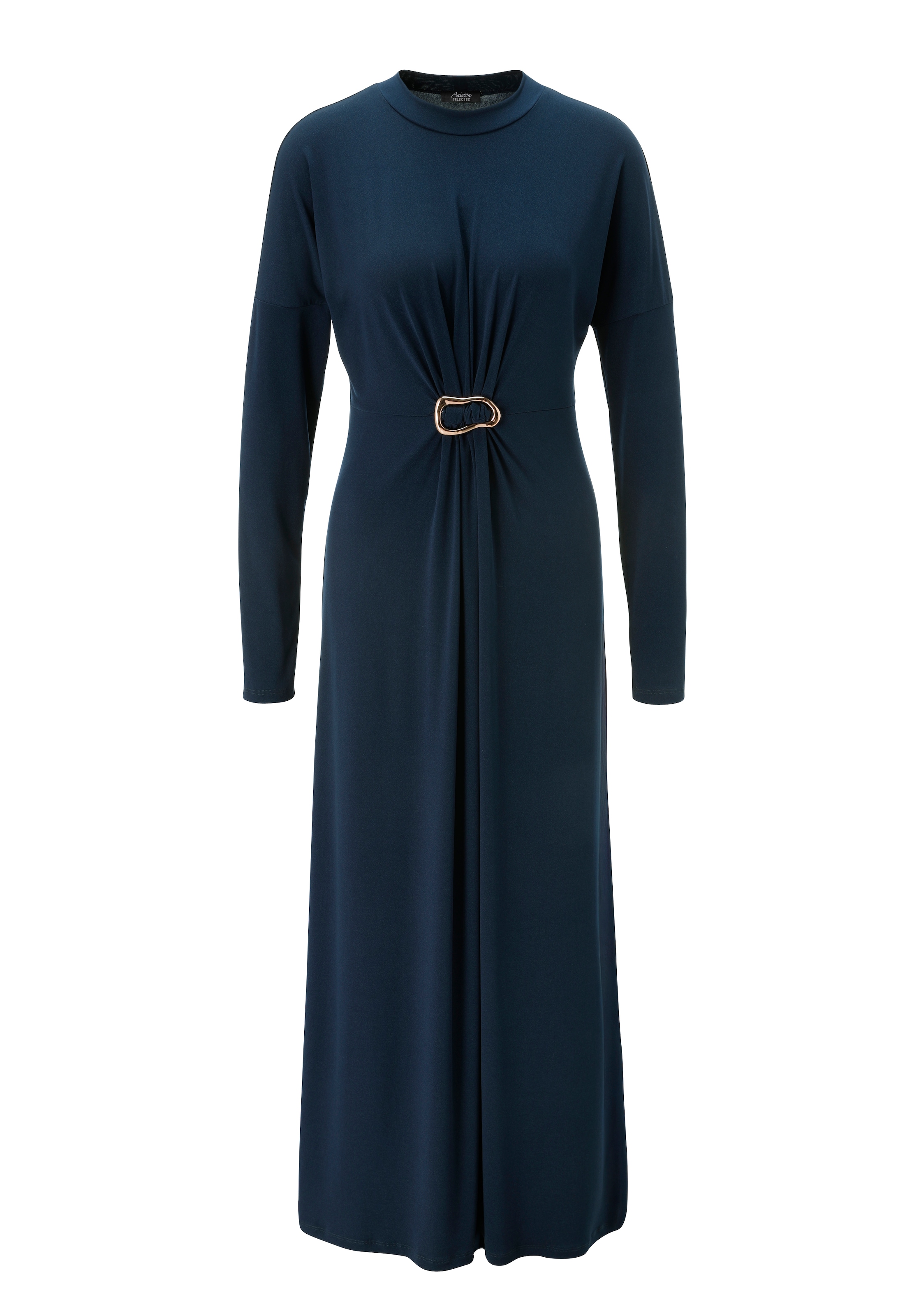 Aniston SELECTED Maxikleid schmeichelnde Raffung mit dekorativer Brosche - NEUE KOLLEKTION