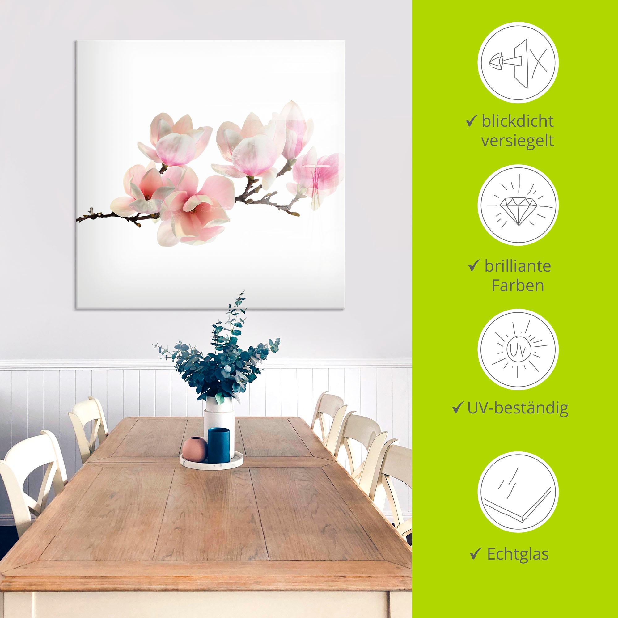 Artland Glasbild »Magnolie« Blumen 1 Stk. tlg. in verschiedenen Größen