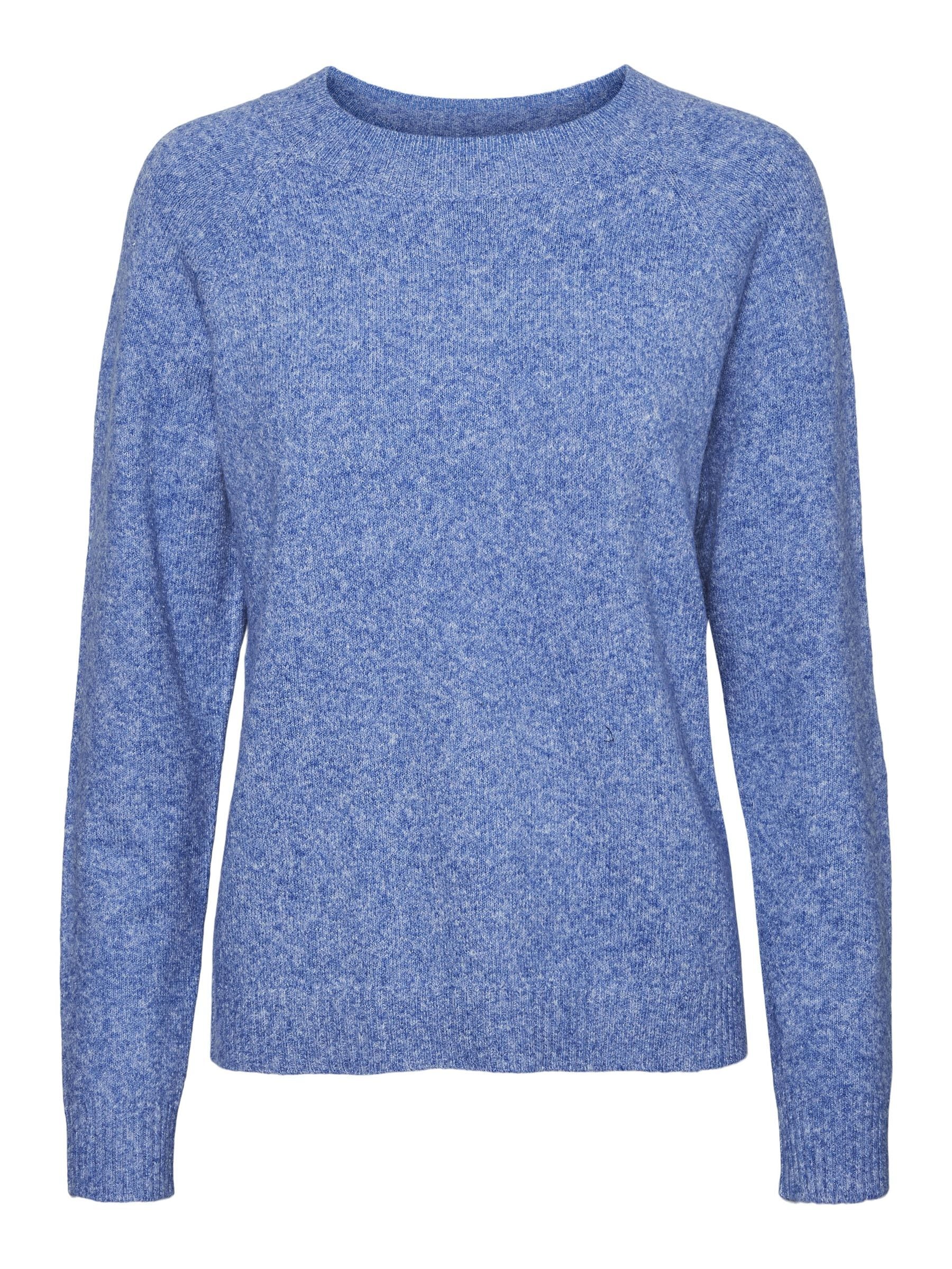 Vero Moda Rundhalspullover »VMDOFFY LS O-NECK BLOUSE GA NOOS« Materialmix, regular fit