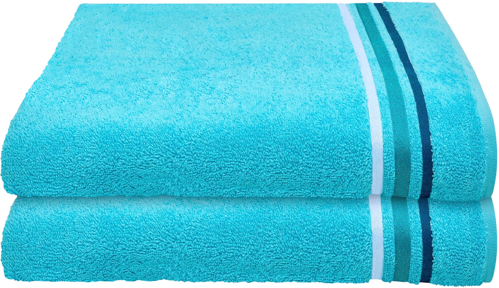Schiesser Badetücher »Skyline Color«, (2 St.), mit eleganter Streifenbordüre, MADE IN GREEN by OEKO-TEX®-zertifiziert