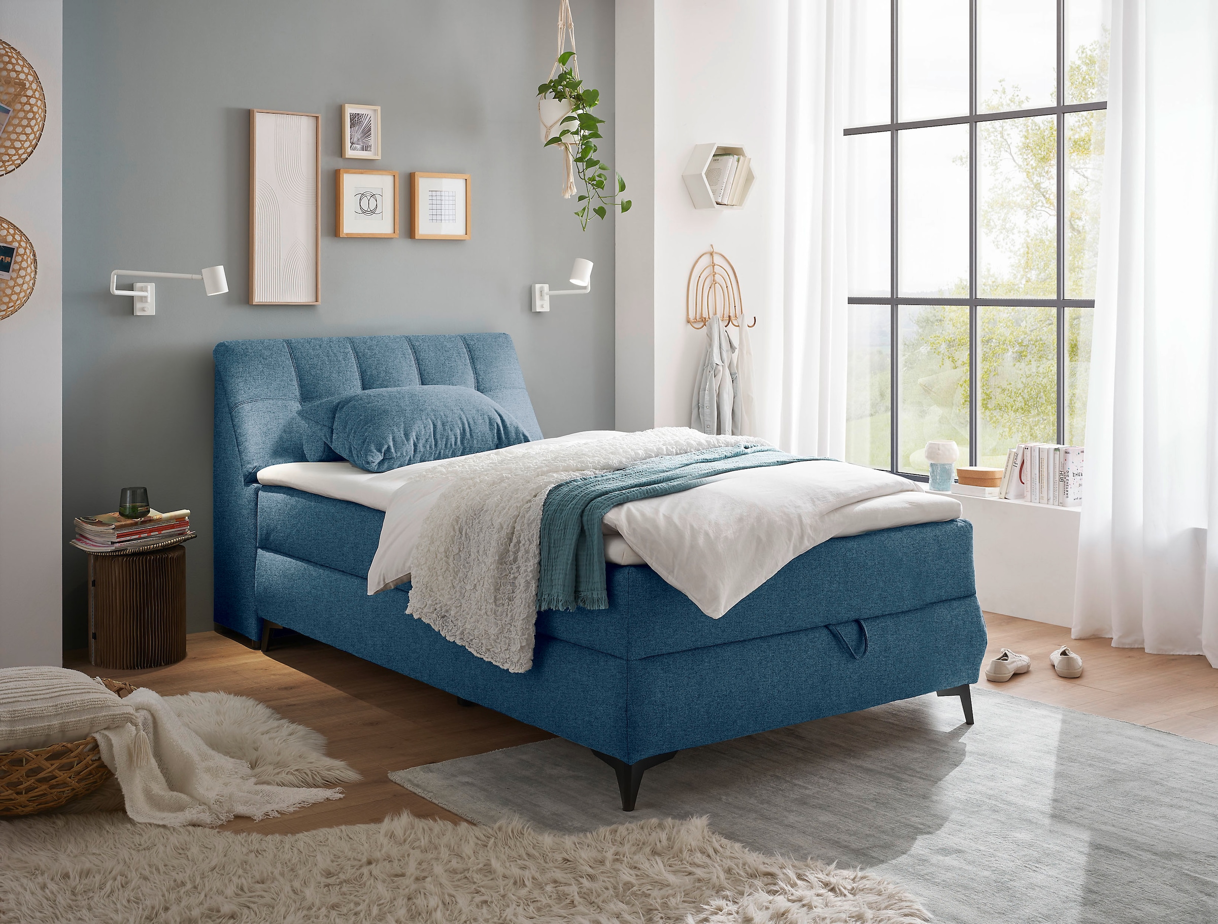 ED EXCITING DESIGN Boxbett »Atlantis« mit Bettkasten und Stauraum im Kopfteil