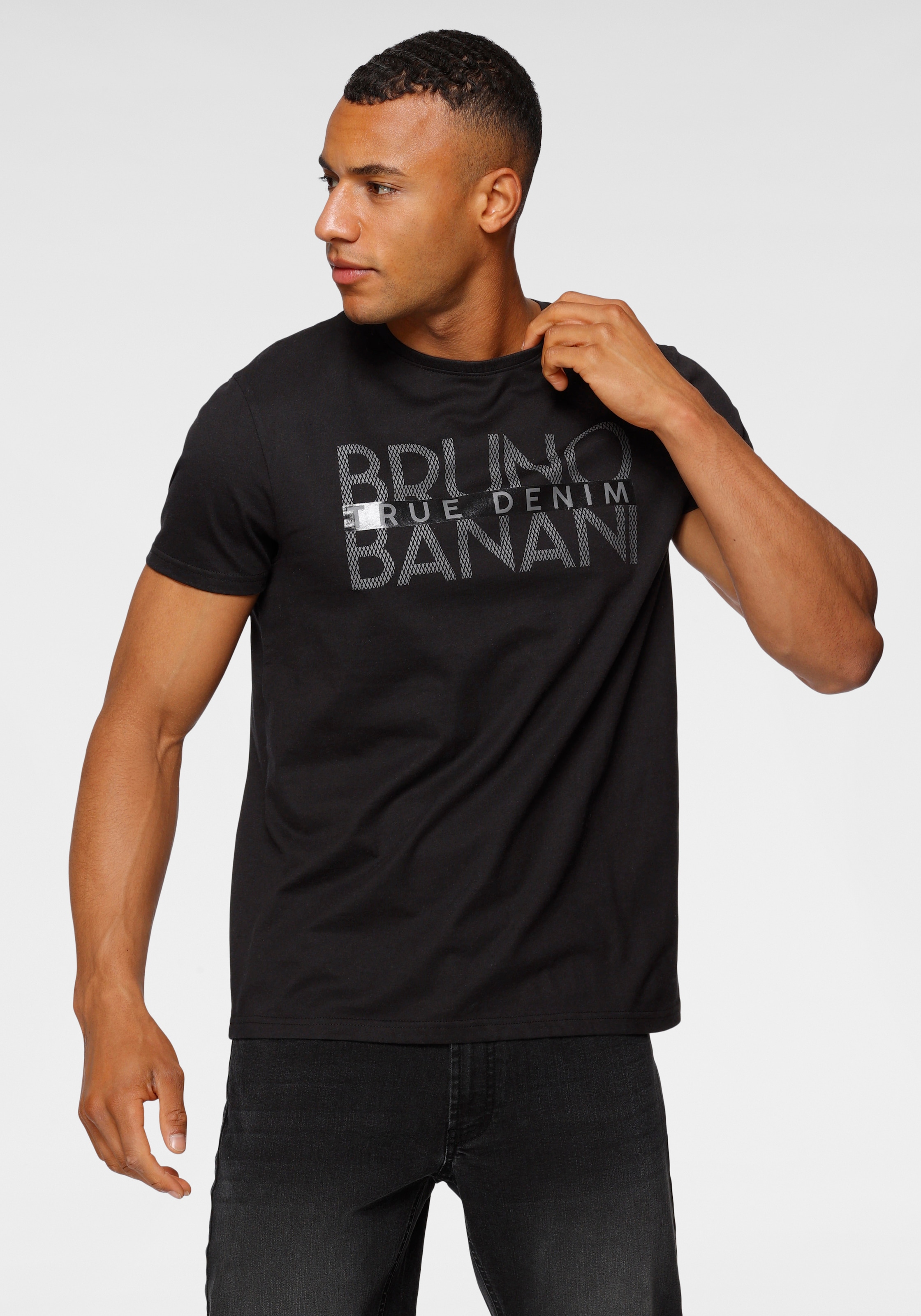 Bruno Banani T-Shirt, mit bequem Print glänzendem kaufen